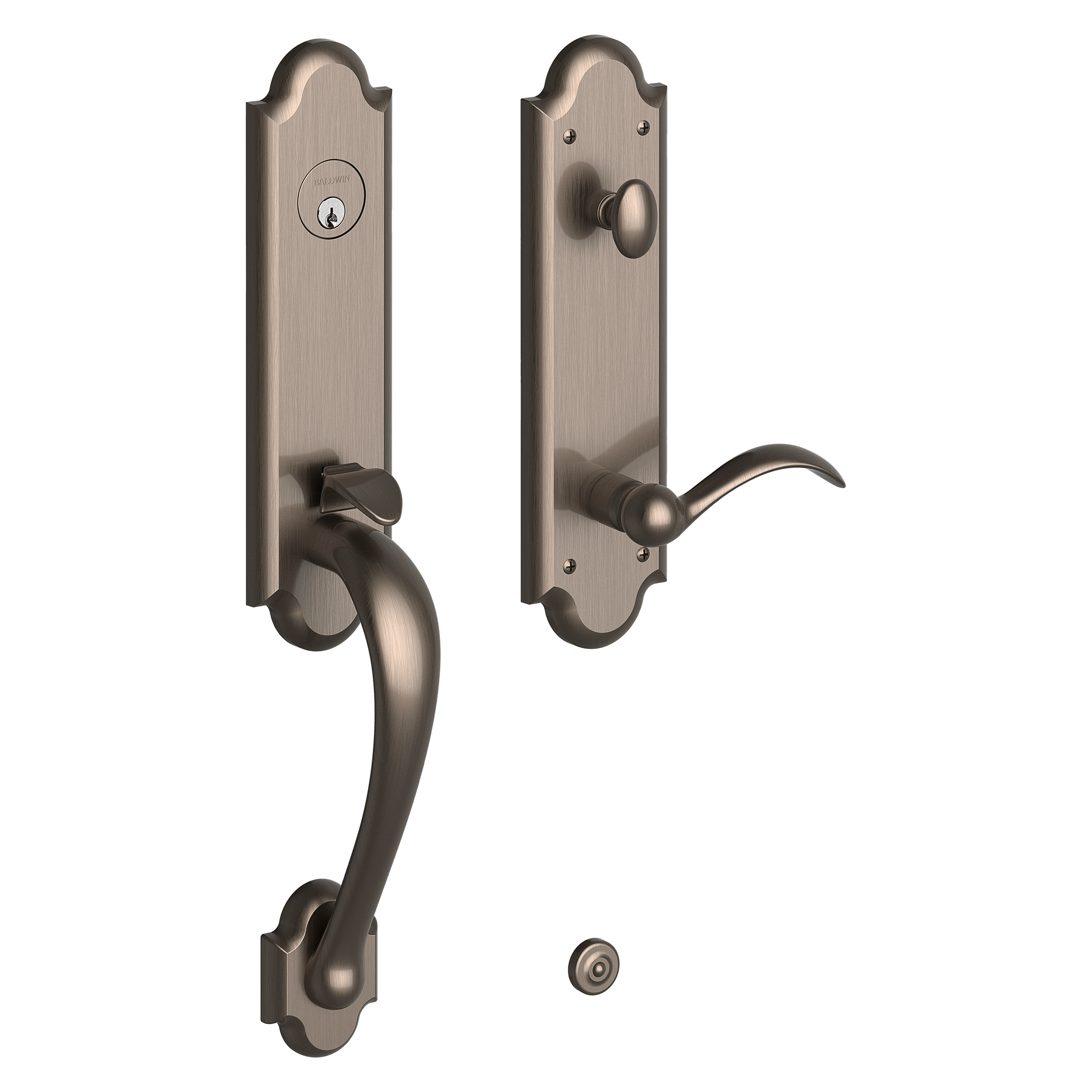 Baldwin Boulder Single Cylinder Handleset with 5452V Beavertail Lever