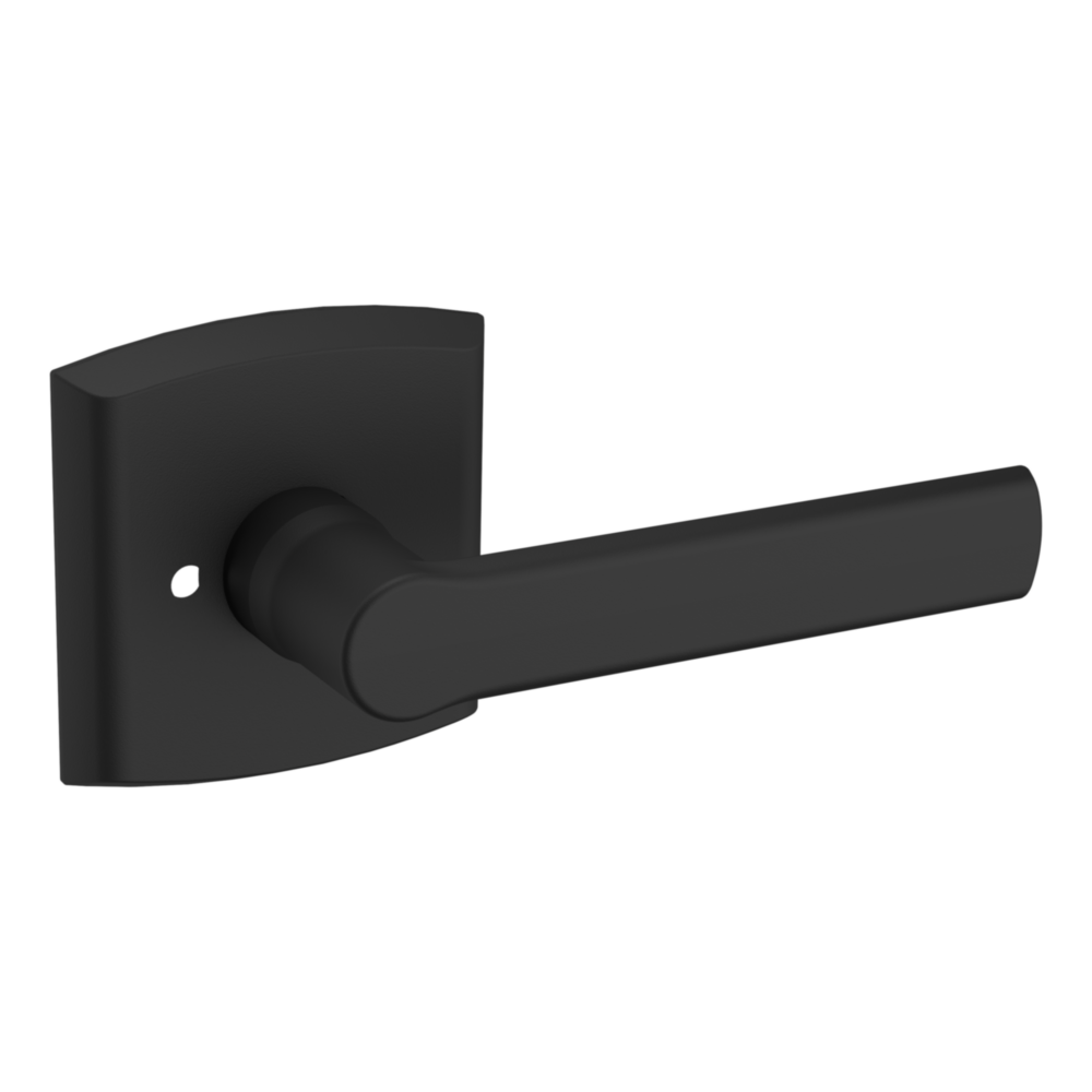 Baldwin 5485 Soho Lever Set with R026 Rose Satin Black / Full Dummy / Reversible