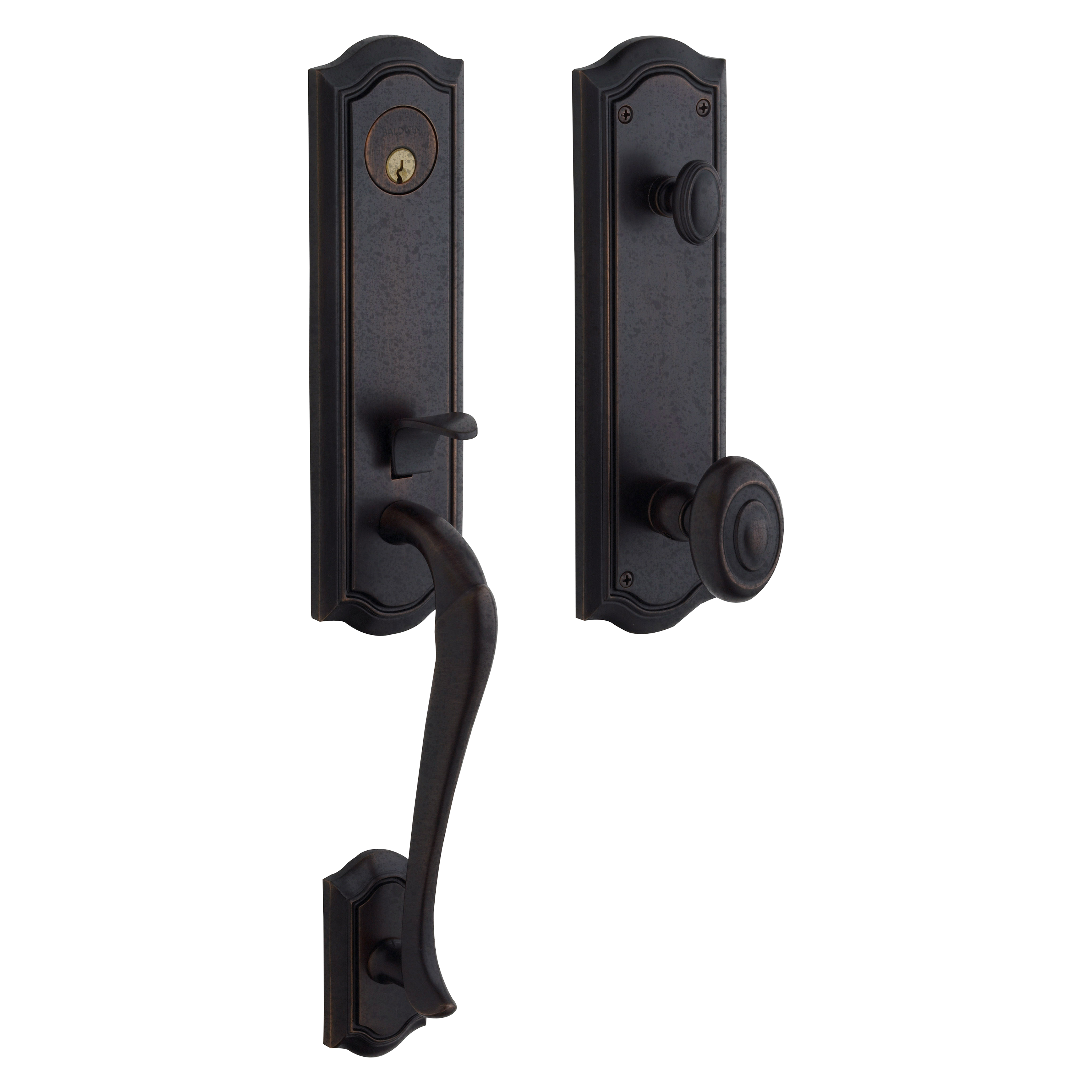 Baldwin Bethpage Single Cylinder Handleset with 5077 Knob
