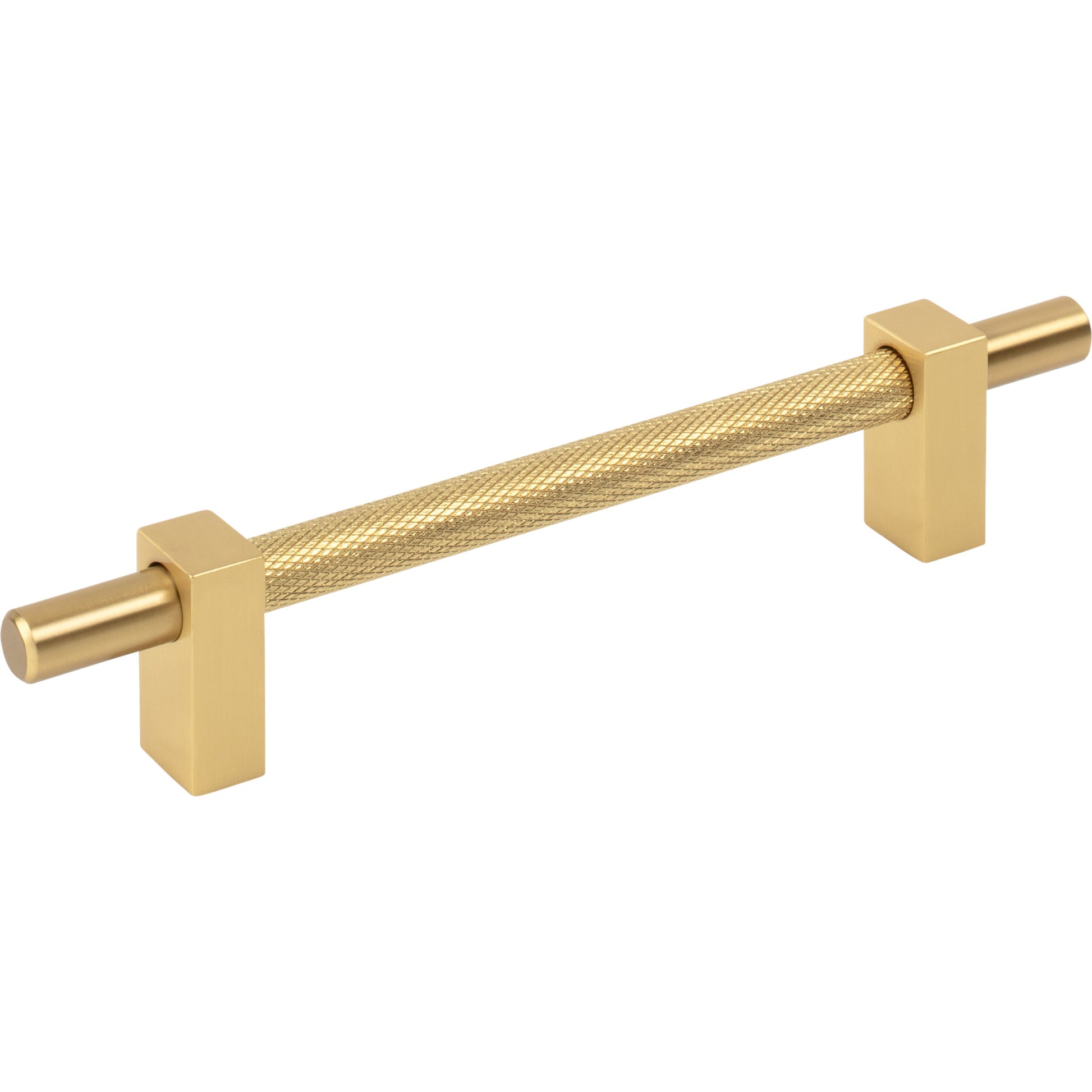 Jeffrey Alexander Larkin Knurled Center Cabinet Bar Pull Brushed Gold / 128 mm