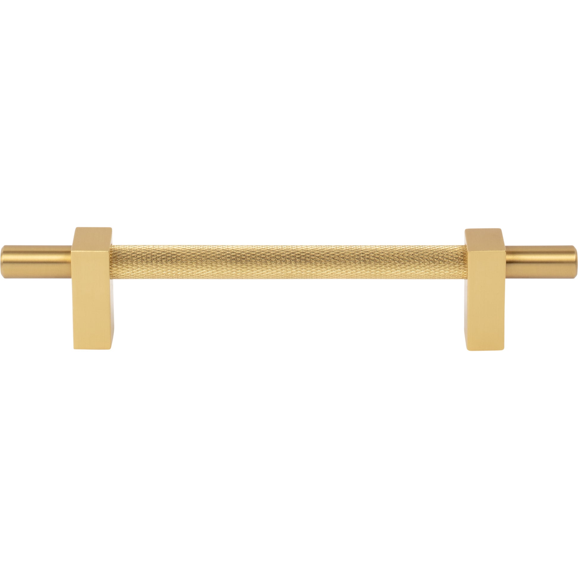 Jeffrey Alexander Larkin Knurled Center Cabinet Bar Pull Brushed Gold / 128 mm