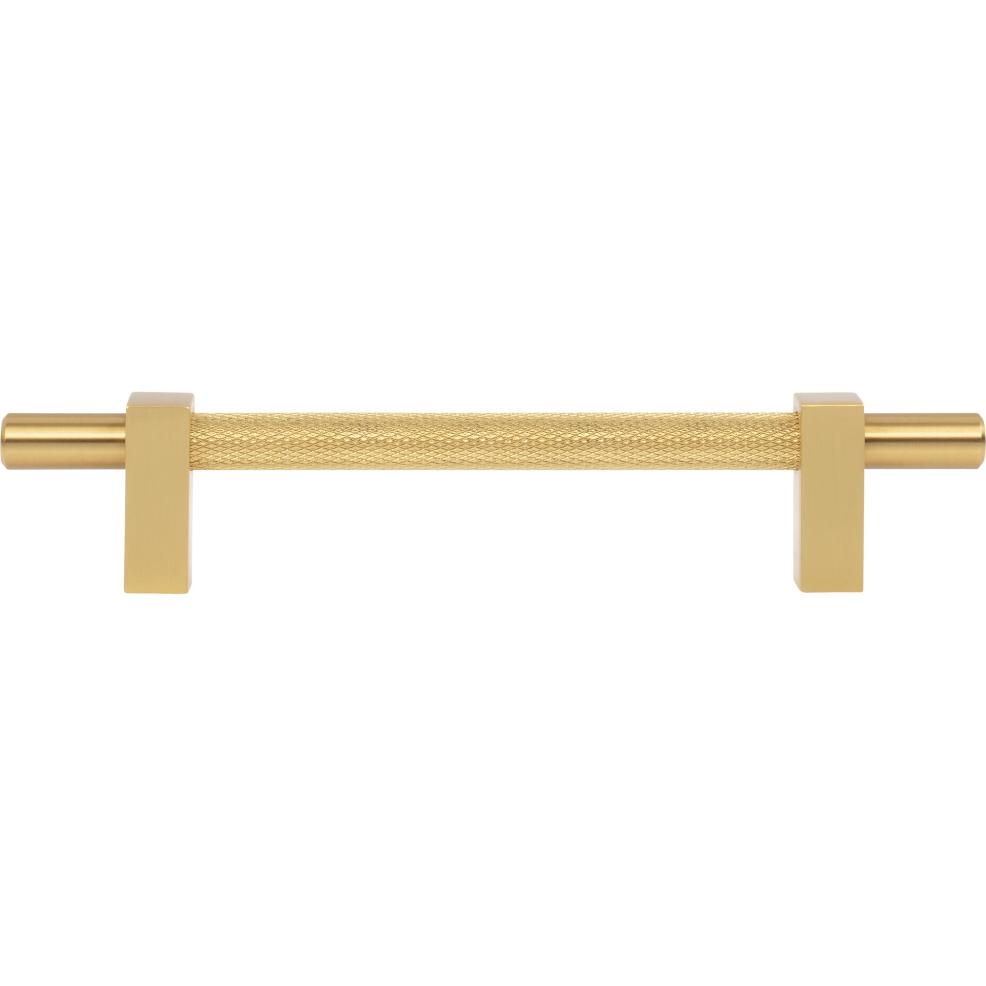 Jeffrey Alexander Larkin Knurled Center Cabinet Bar Pull Brushed Gold / 128 mm