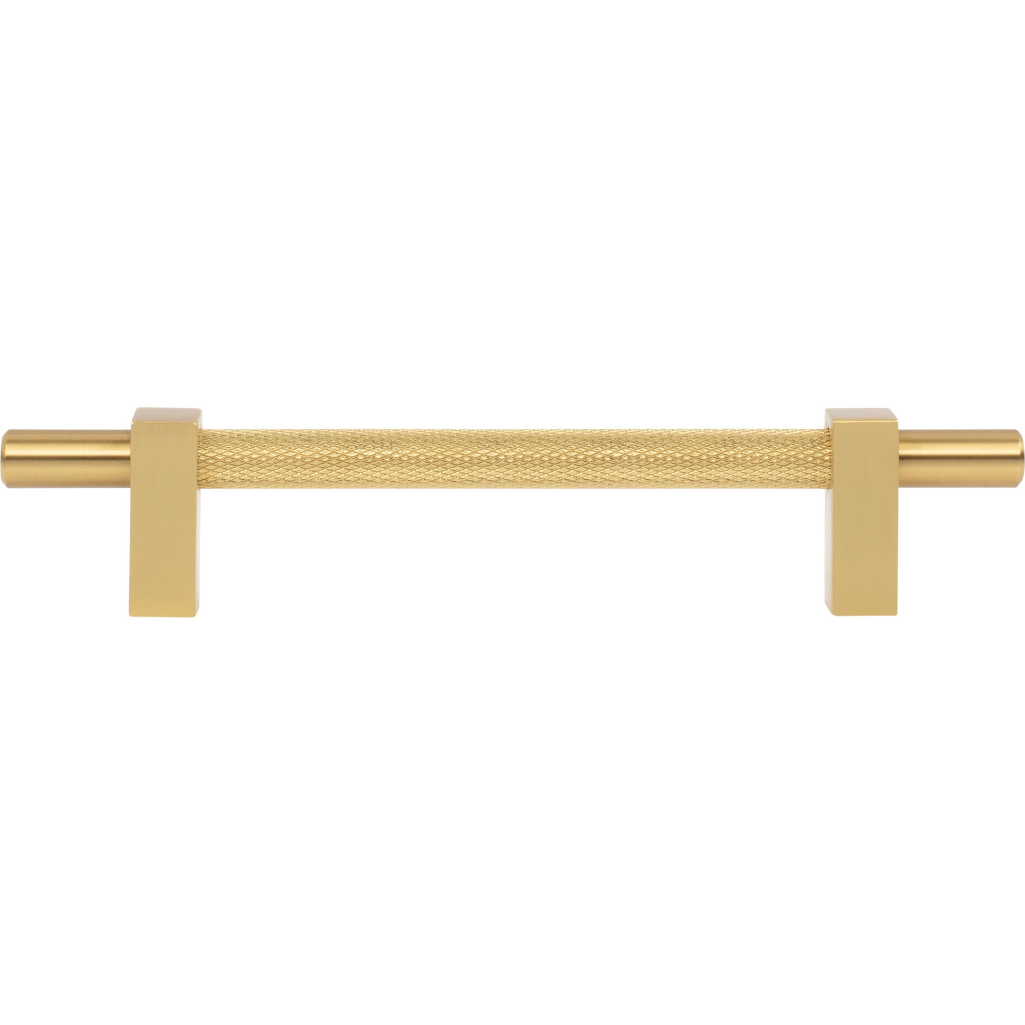 Jeffrey Alexander Larkin Knurled Center Cabinet Bar Pull Brushed Gold / 128 mm