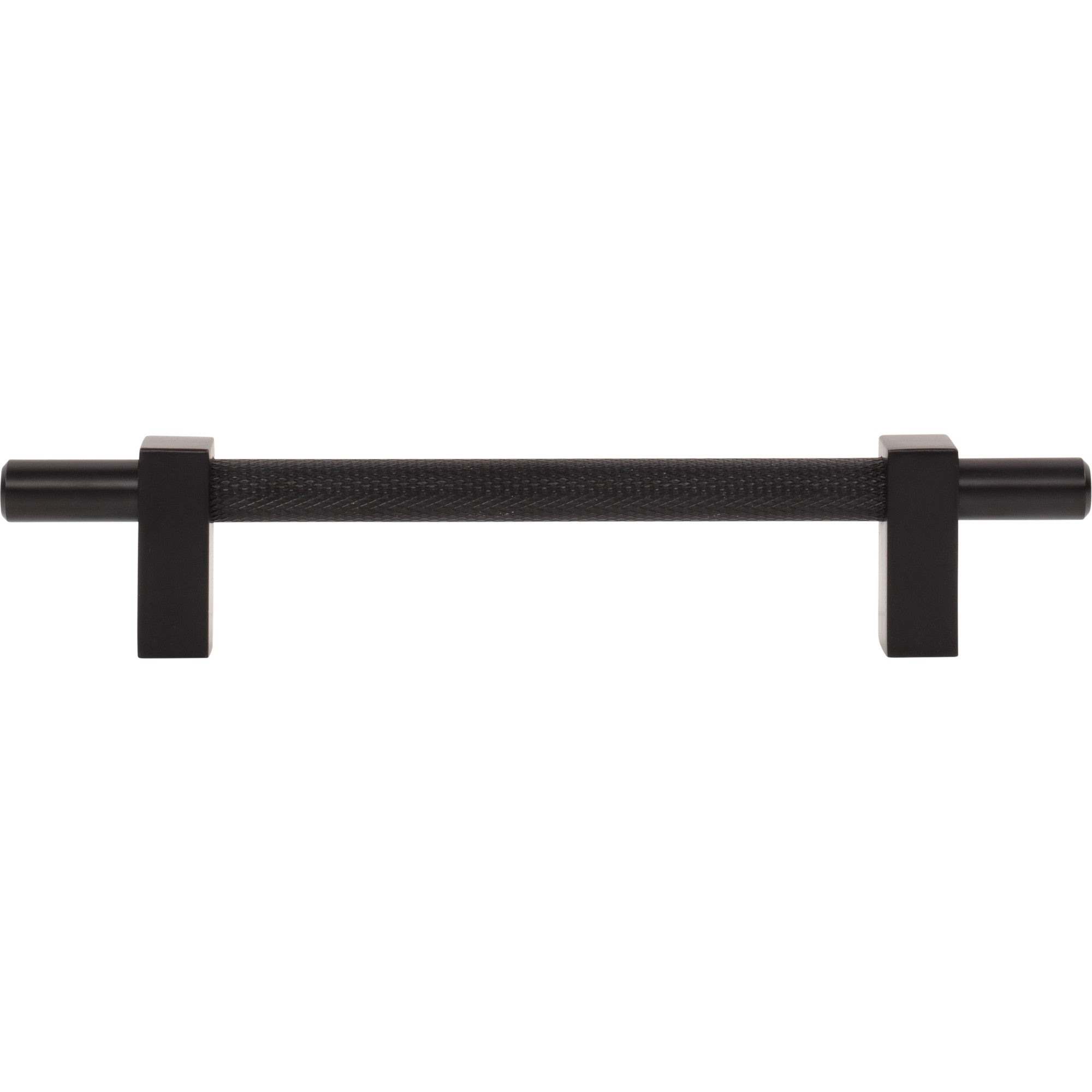 Jeffrey Alexander Larkin Knurled Center Cabinet Bar Pull Matte Black / 128 mm
