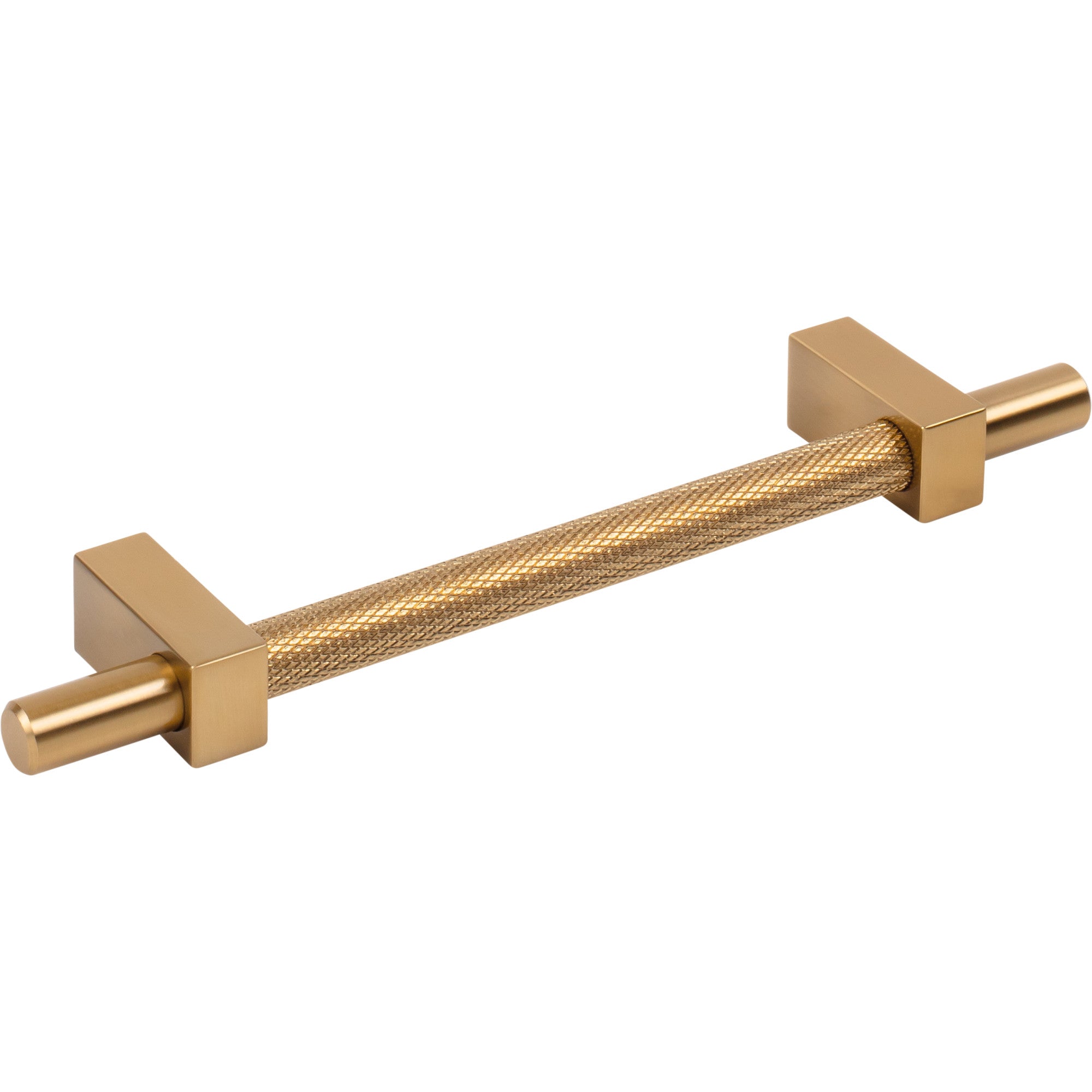 Jeffrey Alexander Larkin Knurled Center Cabinet Bar Pull Satin Bronze / 128 mm