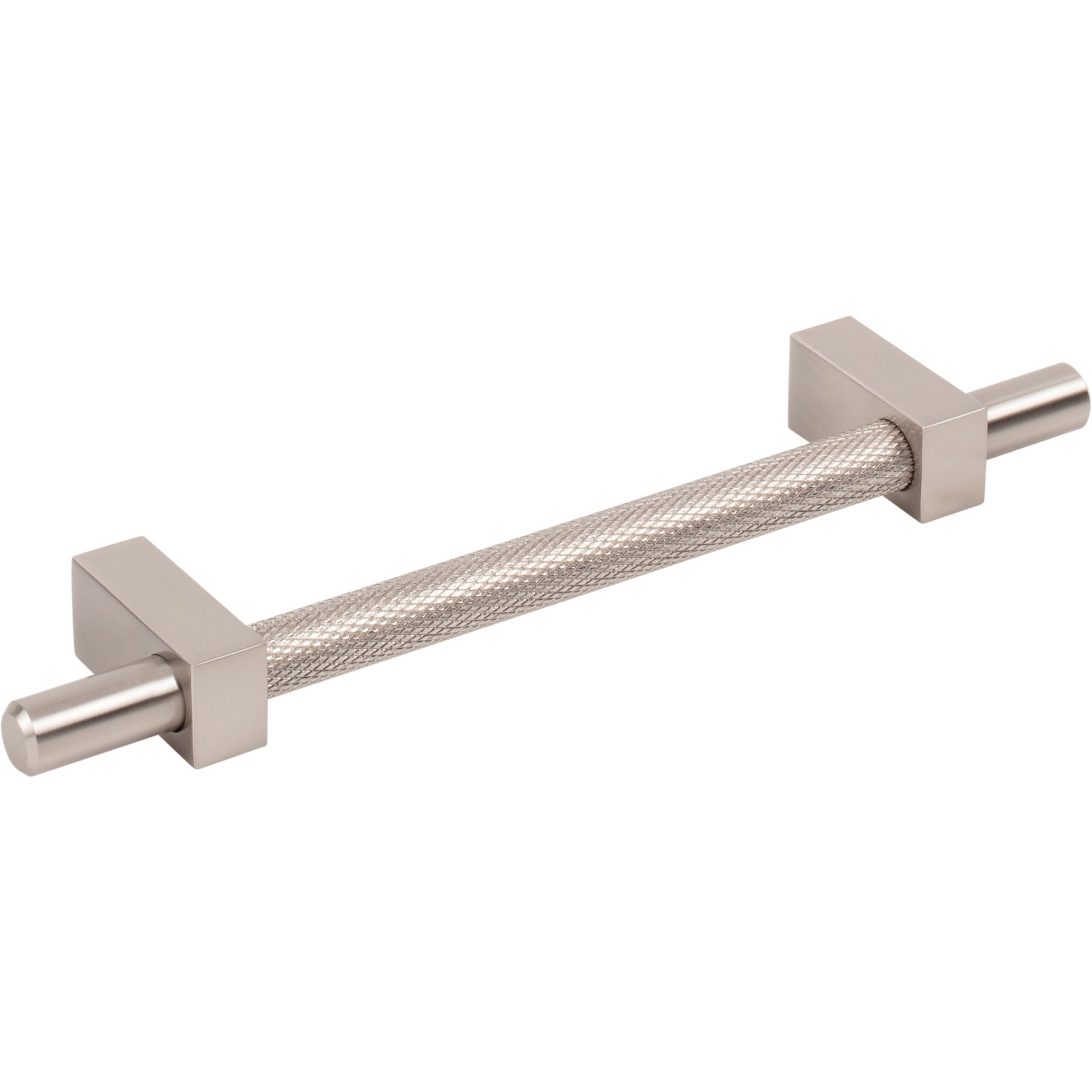 Jeffrey Alexander Larkin Knurled Center Cabinet Bar Pull Satin Nickel / 128 mm