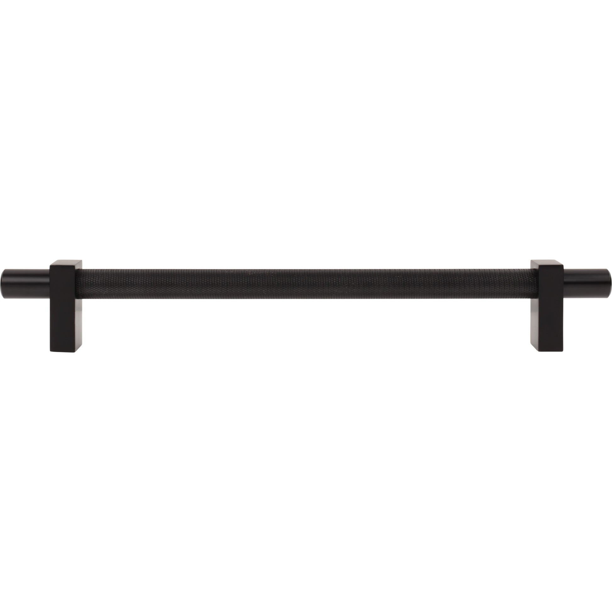 Jeffrey Alexander Larkin Knurled Center Appliance Handle Matte Black / 12"