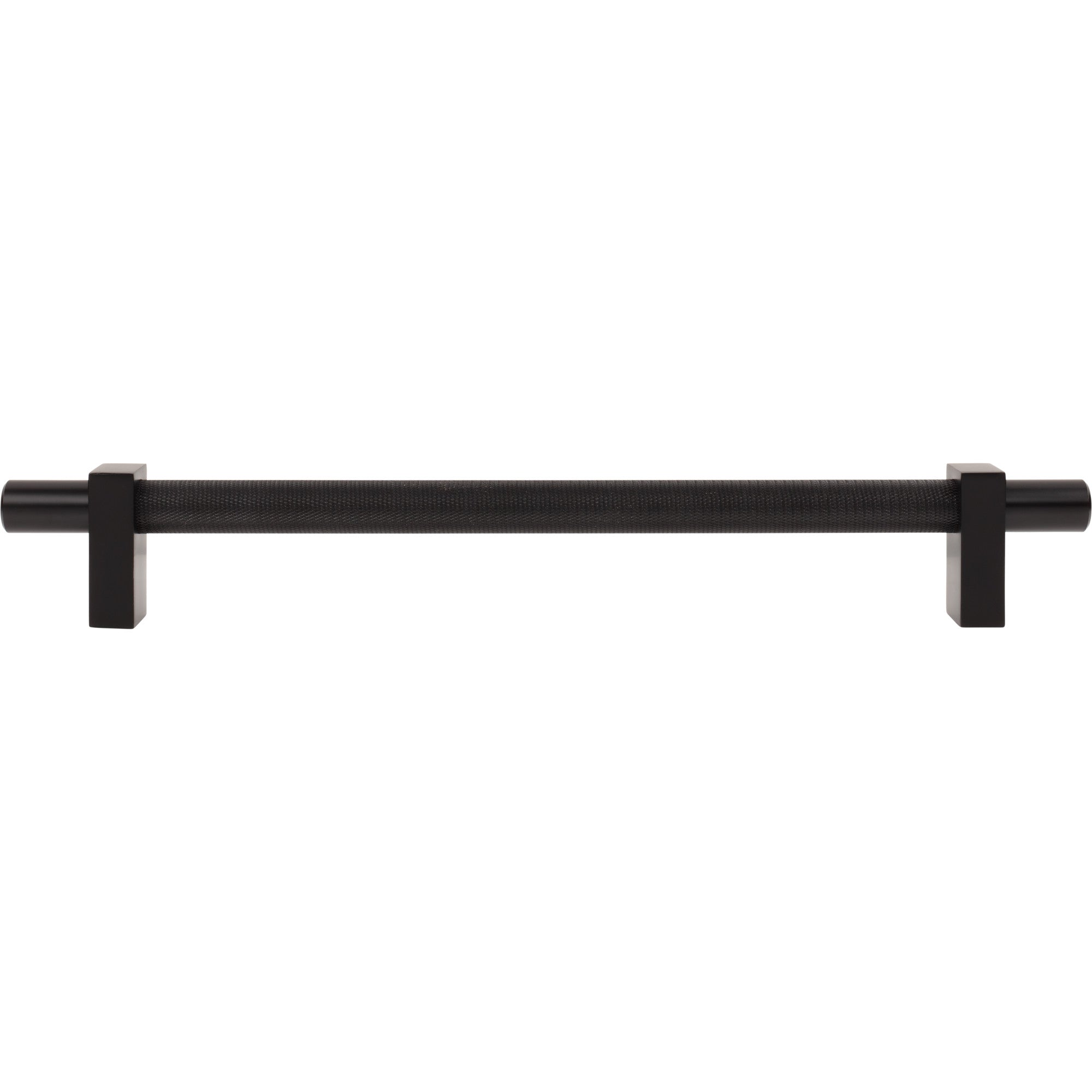 Jeffrey Alexander Larkin Knurled Center Appliance Handle Matte Black / 12"