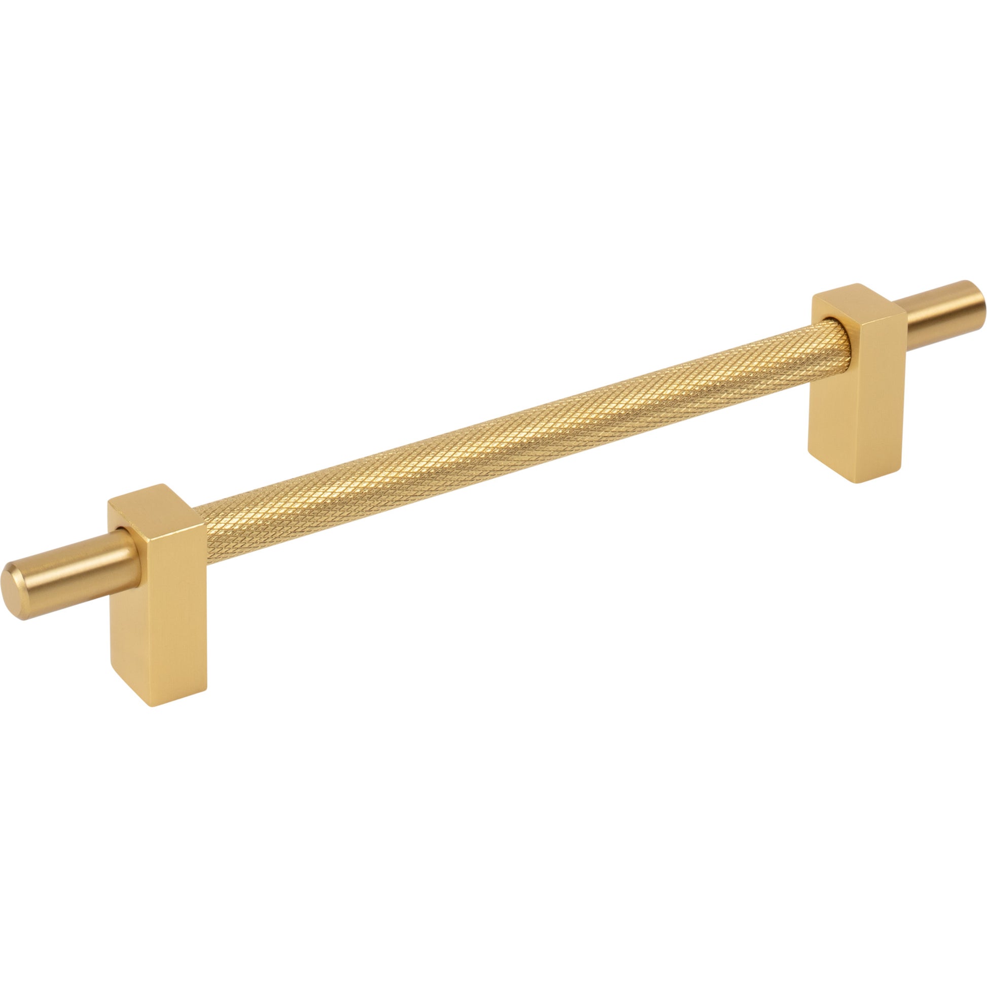 Jeffrey Alexander Larkin Knurled Center Cabinet Bar Pull Brushed Gold / 160 mm