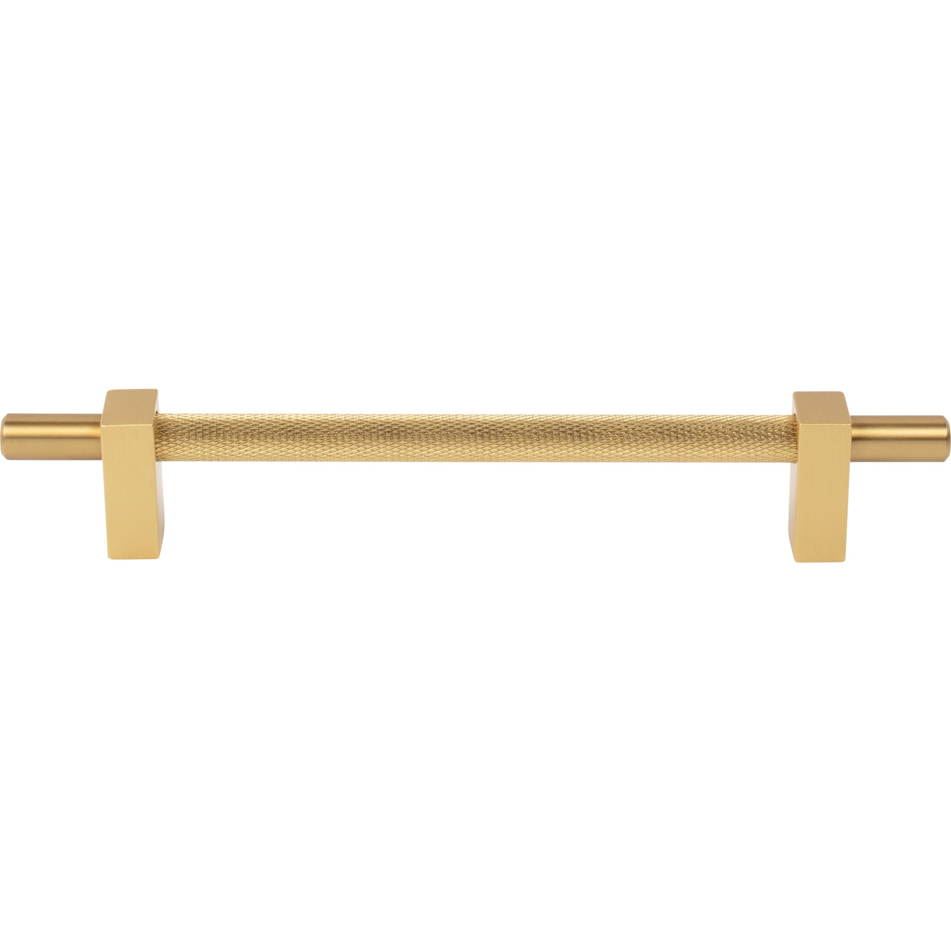 Jeffrey Alexander Larkin Knurled Center Cabinet Bar Pull Brushed Gold / 160 mm