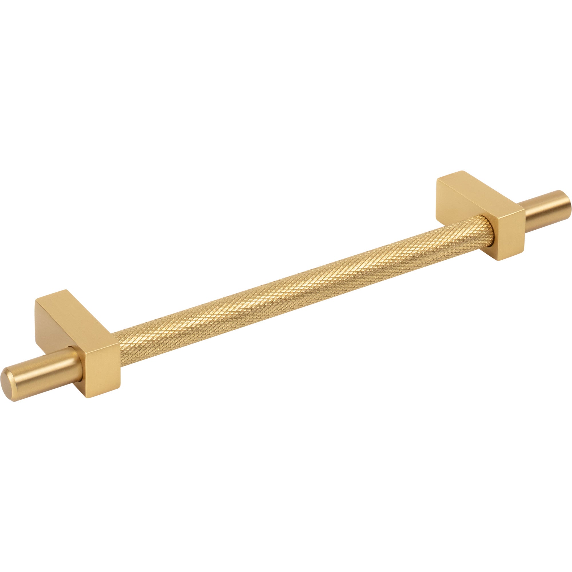 Jeffrey Alexander Larkin Knurled Center Cabinet Bar Pull Brushed Gold / 160 mm