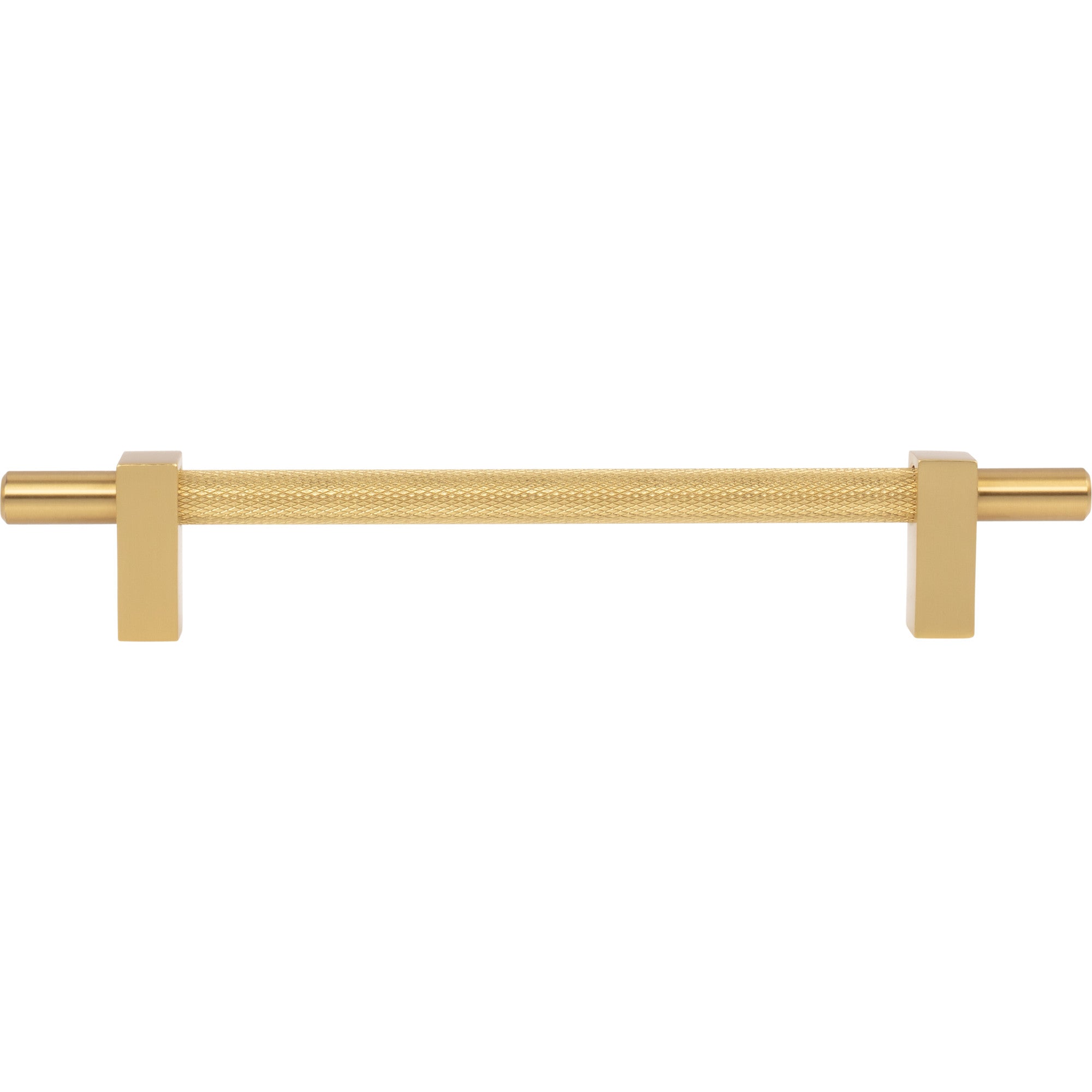 Jeffrey Alexander Larkin Knurled Center Cabinet Bar Pull Brushed Gold / 160 mm
