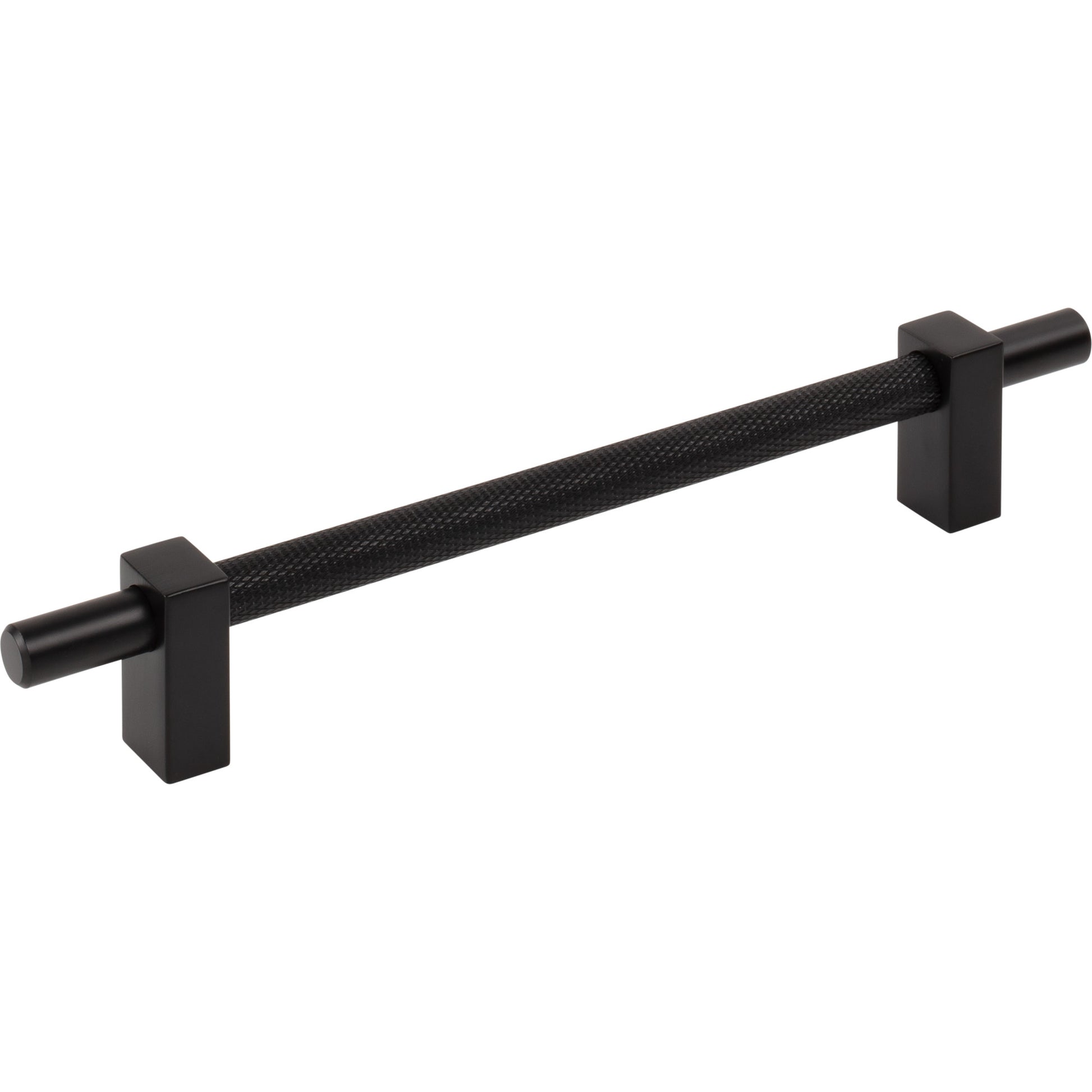Jeffrey Alexander Larkin Knurled Center Cabinet Bar Pull Matte Black / 160 mm