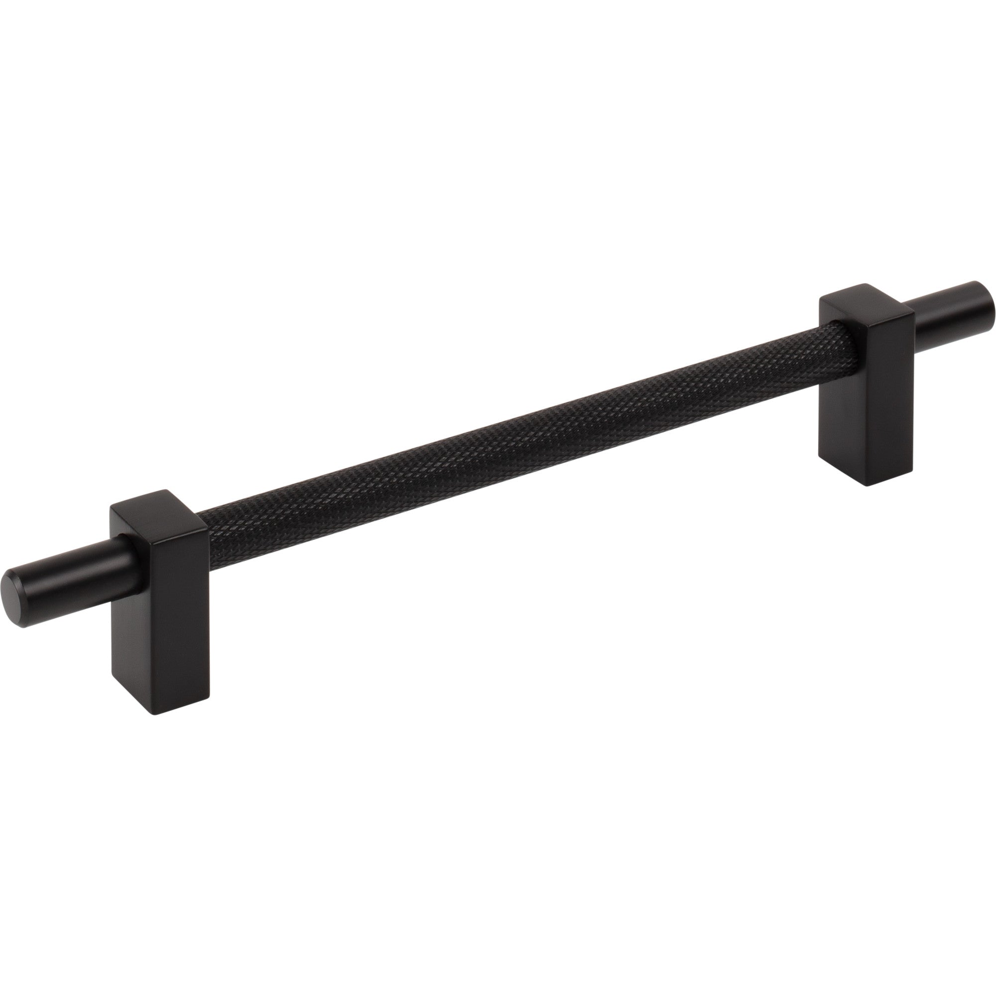 Jeffrey Alexander Larkin Knurled Center Cabinet Bar Pull Matte Black / 160 mm