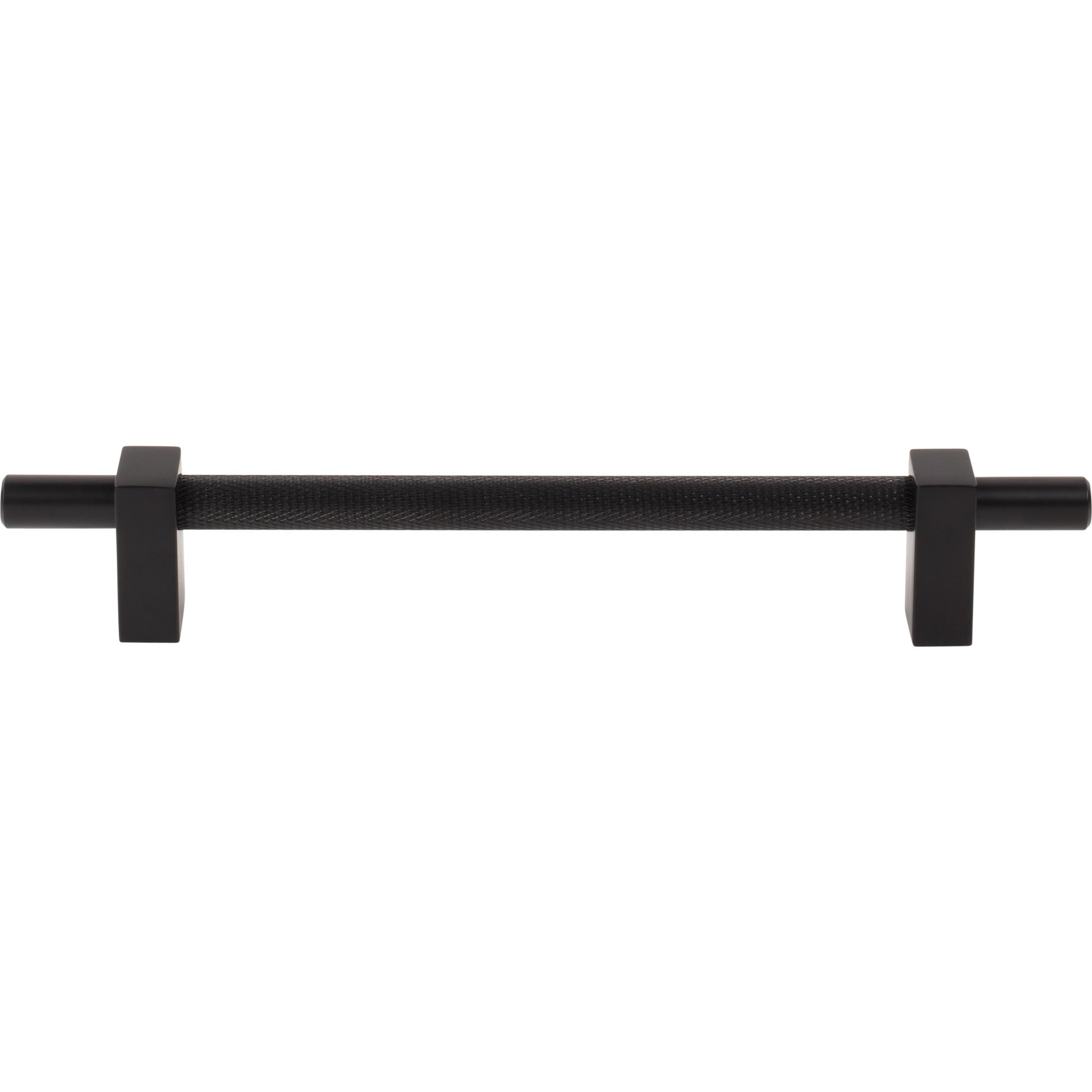 Jeffrey Alexander Larkin Knurled Center Cabinet Bar Pull Matte Black / 160 mm