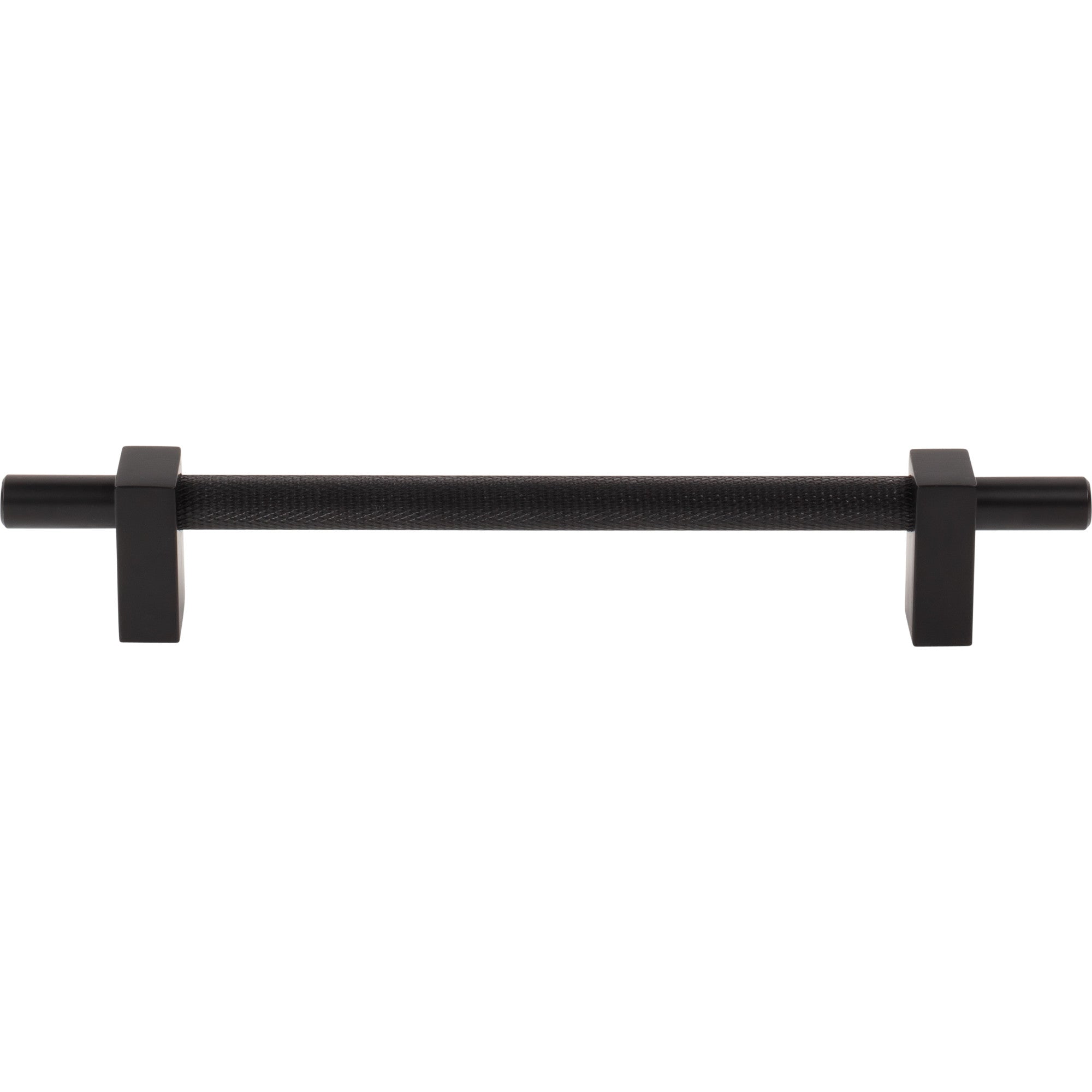 Jeffrey Alexander Larkin Knurled Center Cabinet Bar Pull Matte Black / 160 mm