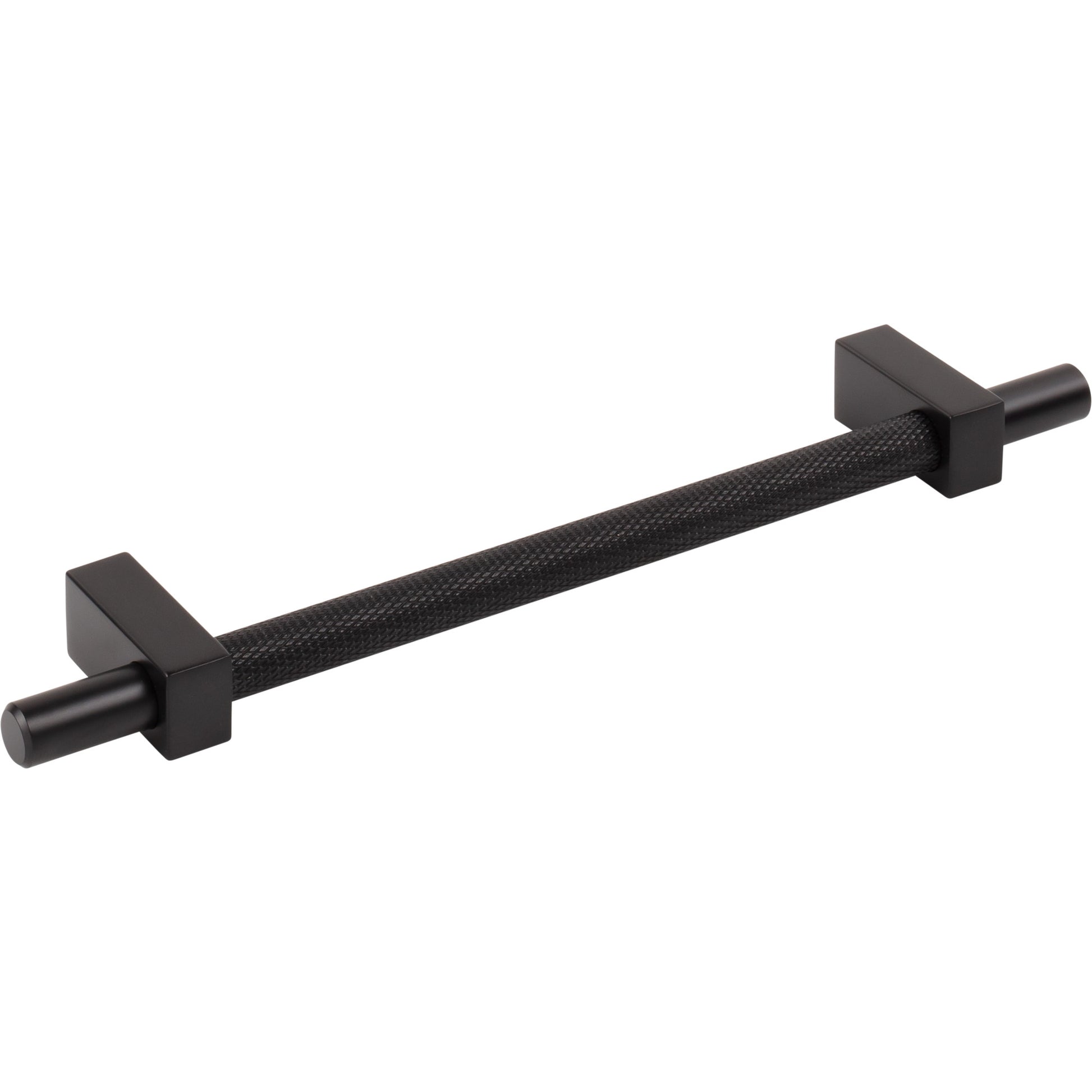 Jeffrey Alexander Larkin Knurled Center Cabinet Bar Pull Matte Black / 160 mm