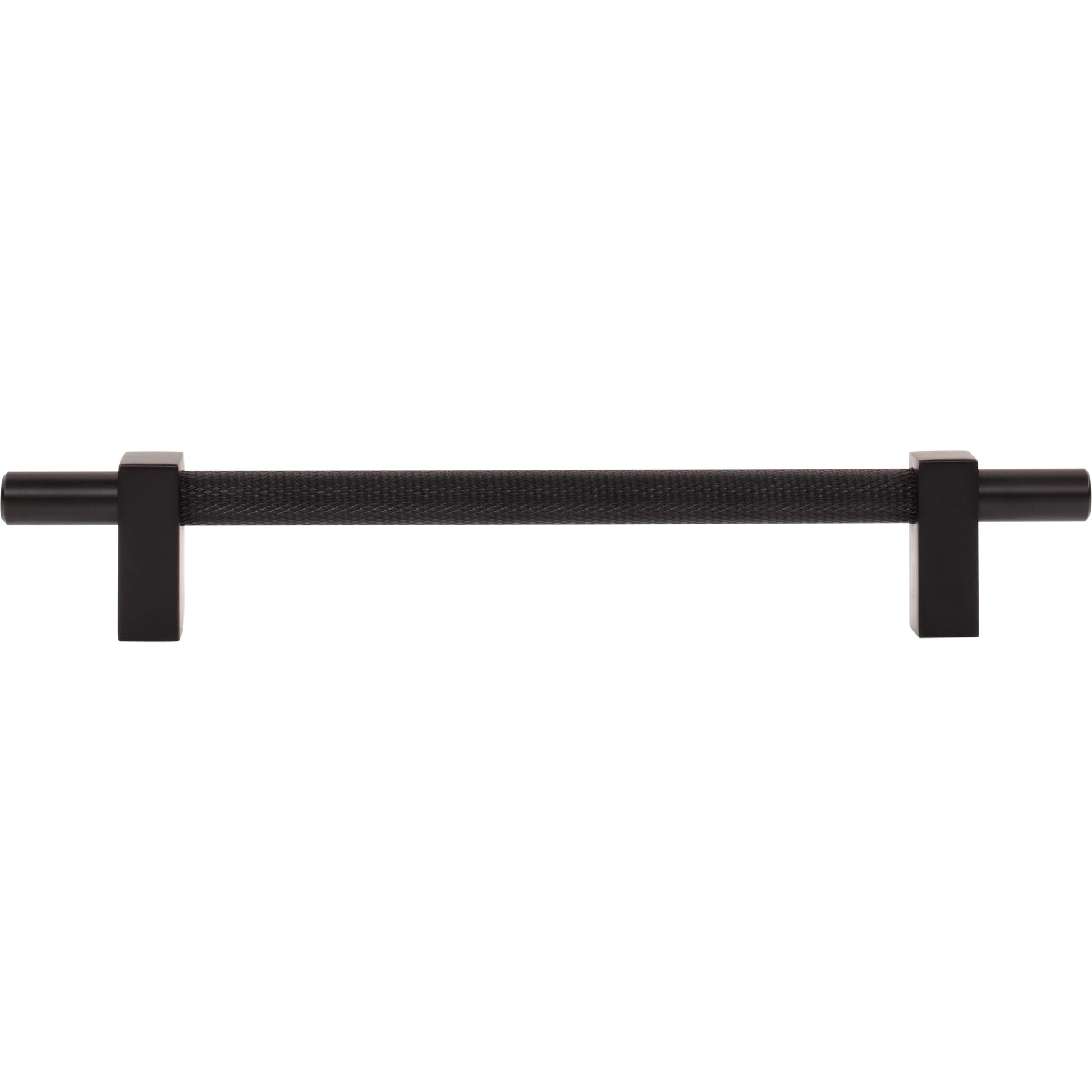 Jeffrey Alexander Larkin Knurled Center Cabinet Bar Pull Matte Black / 160 mm