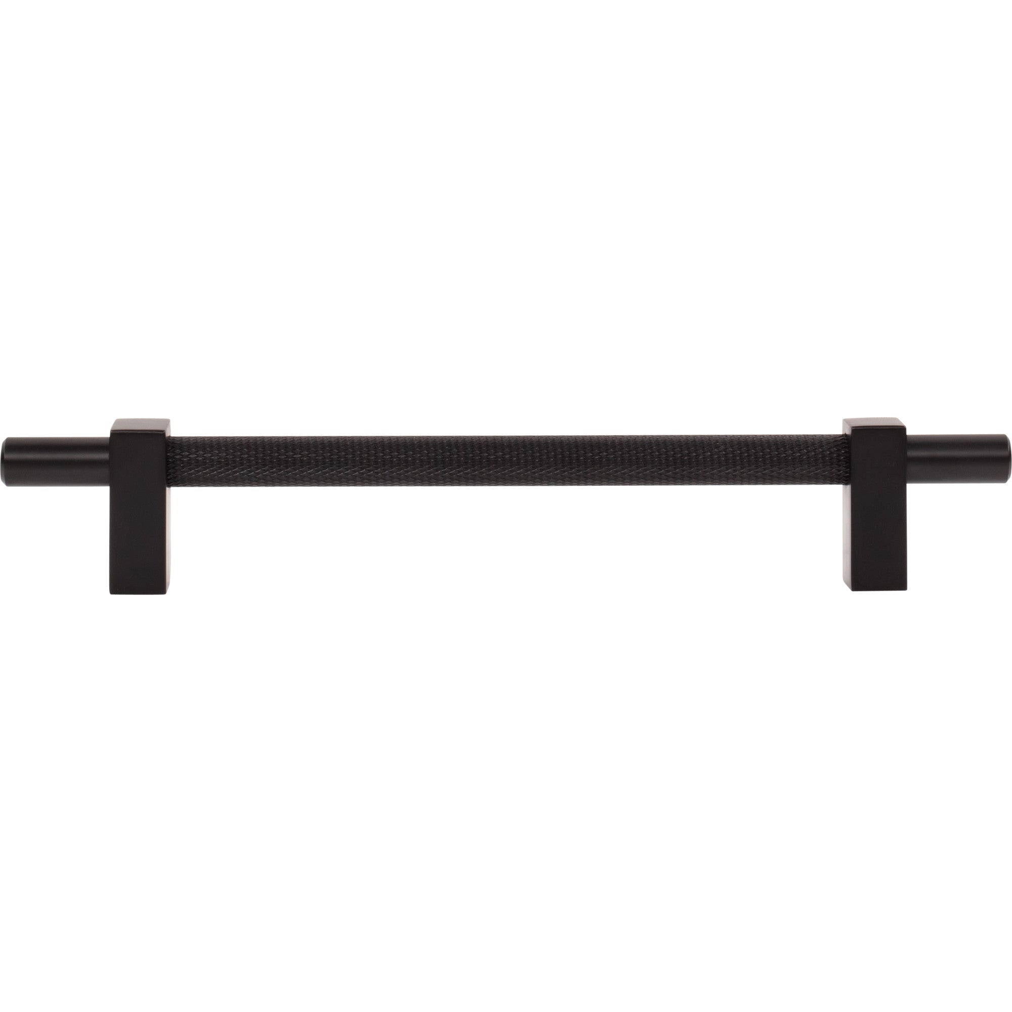 Jeffrey Alexander Larkin Knurled Center Cabinet Bar Pull Matte Black / 160 mm