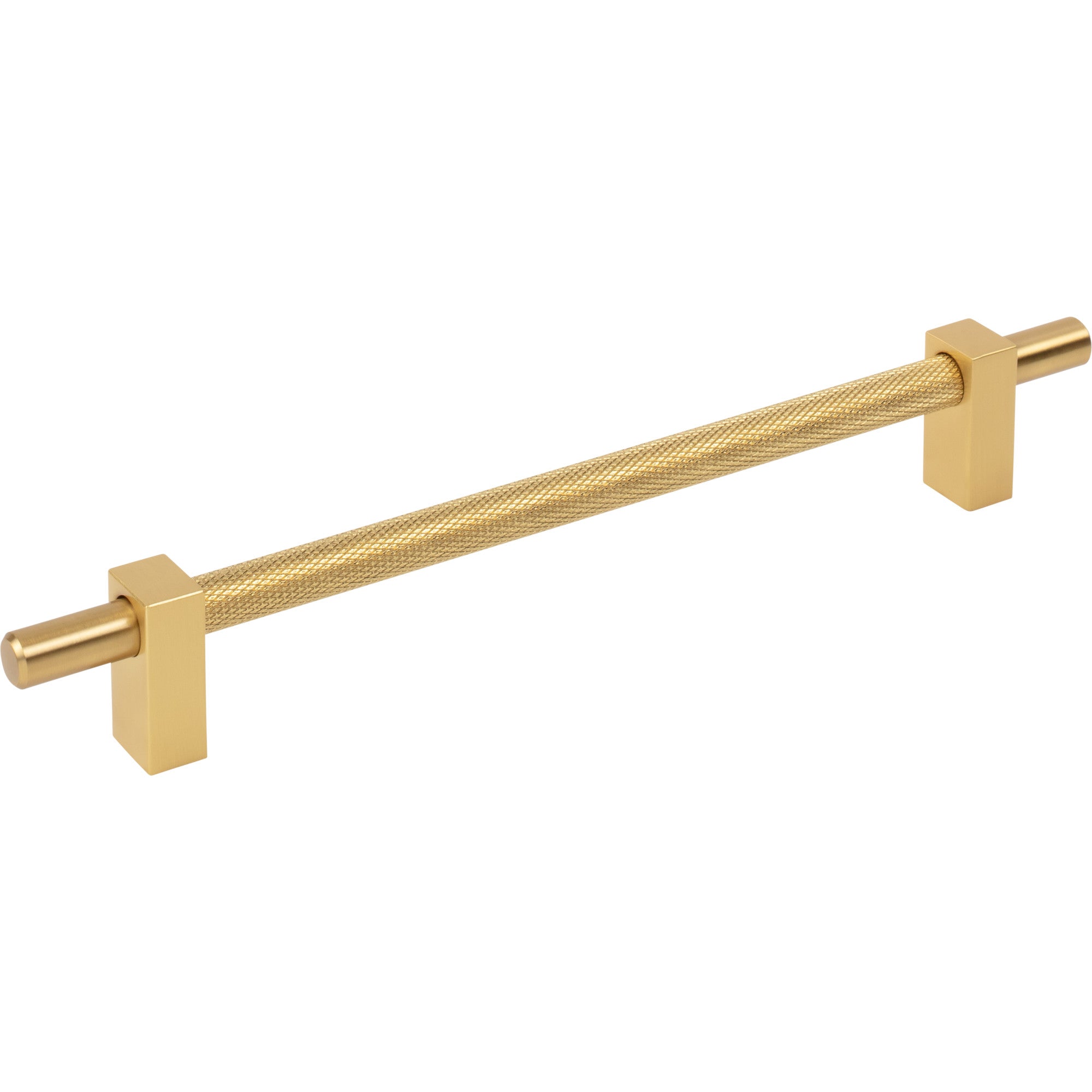 Jeffrey Alexander Larkin Knurled Center Cabinet Bar Pull Brushed Gold / 192 mm