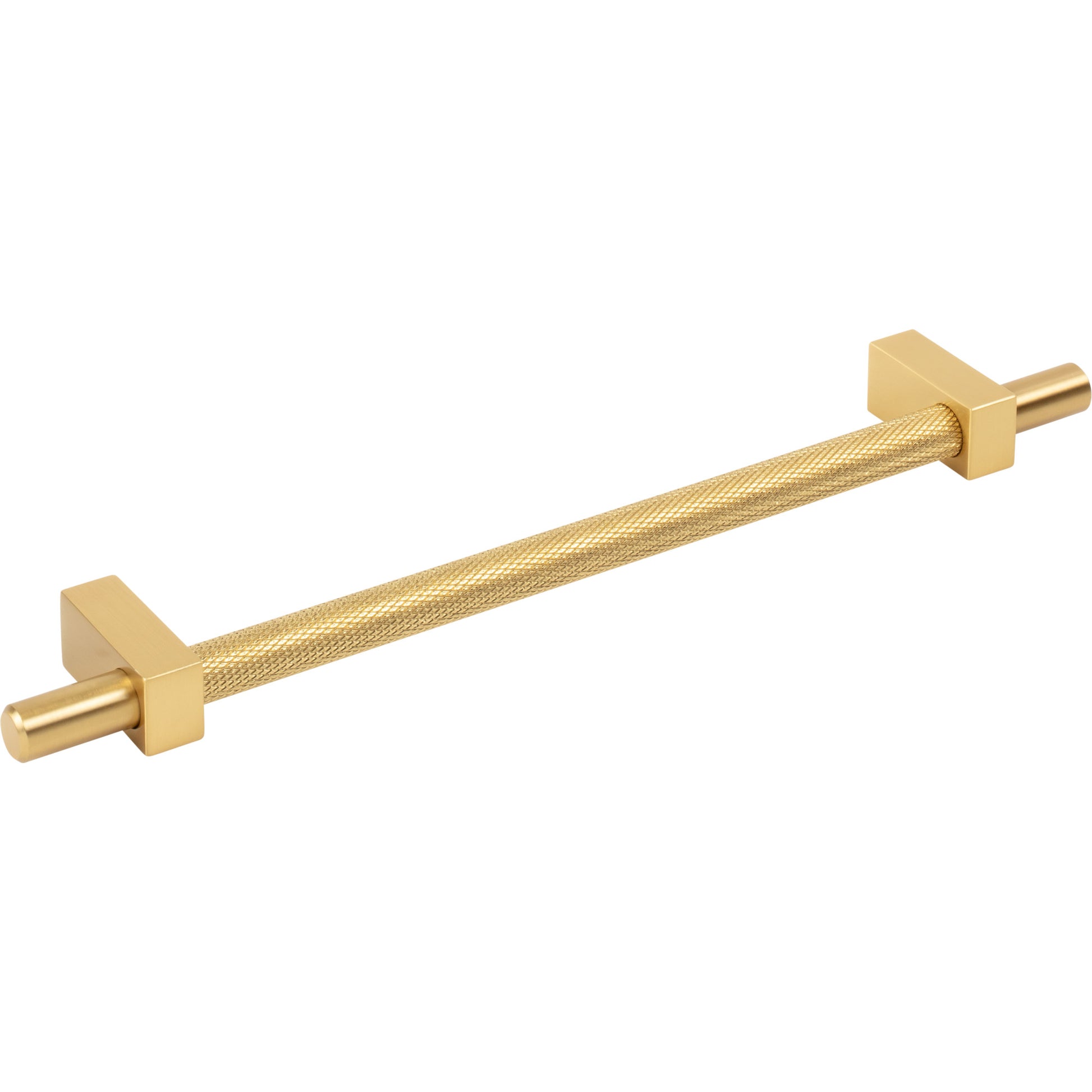 Jeffrey Alexander Larkin Knurled Center Cabinet Bar Pull Brushed Gold / 192 mm