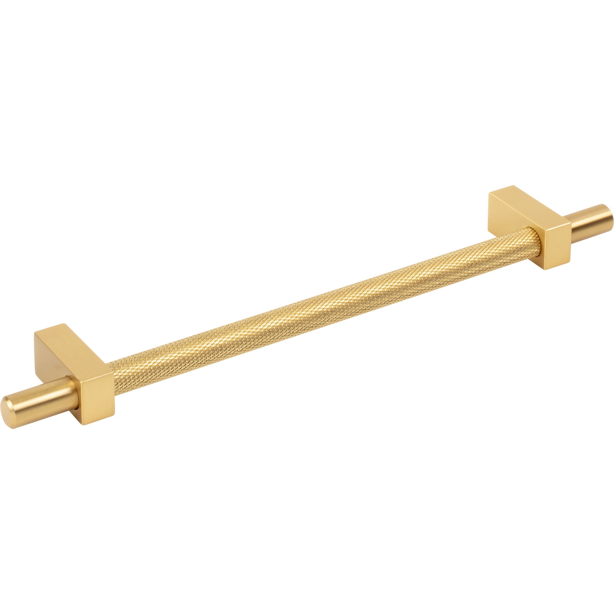 Jeffrey Alexander Larkin Knurled Center Cabinet Bar Pull Brushed Gold / 192 mm