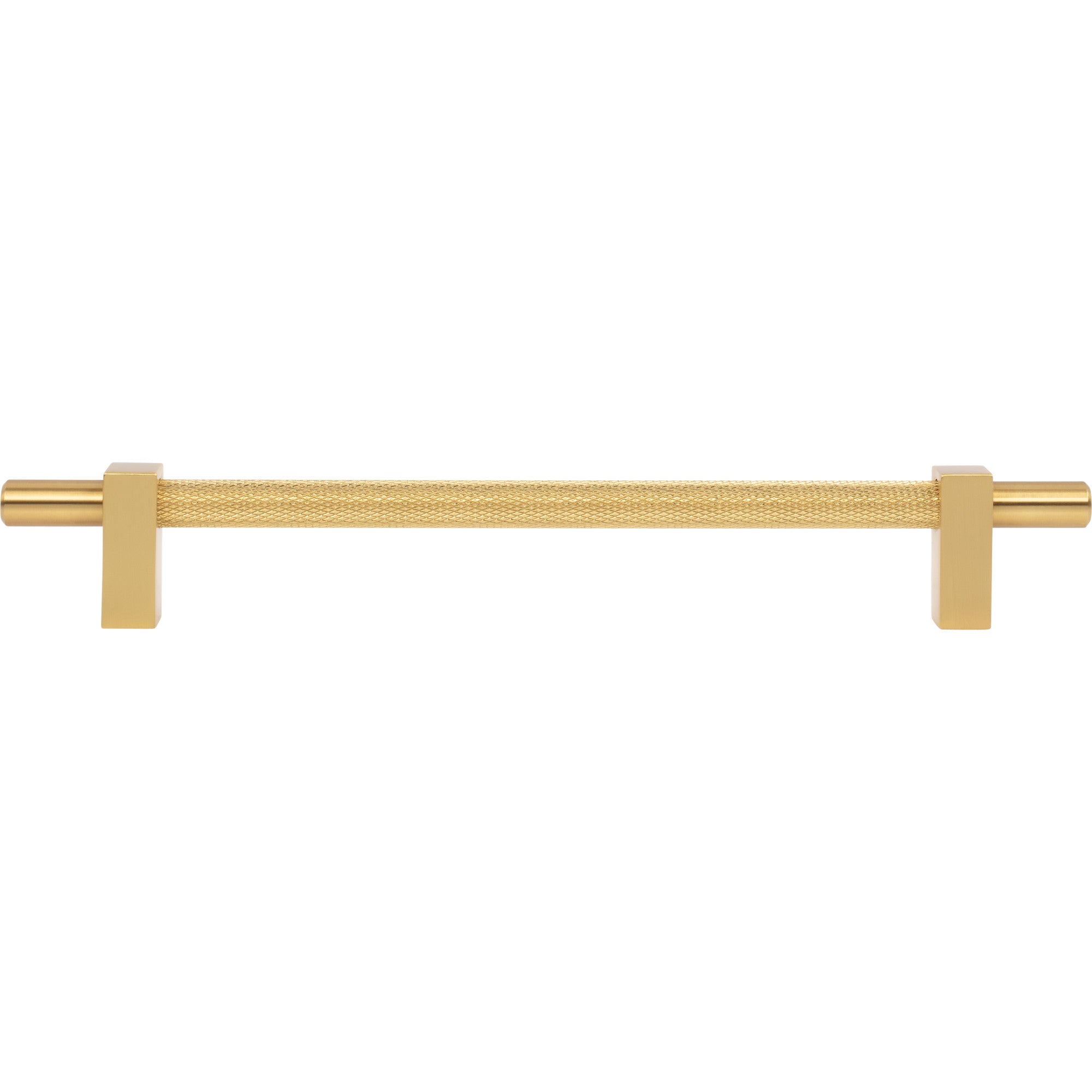 Jeffrey Alexander Larkin Knurled Center Cabinet Bar Pull Brushed Gold / 192 mm