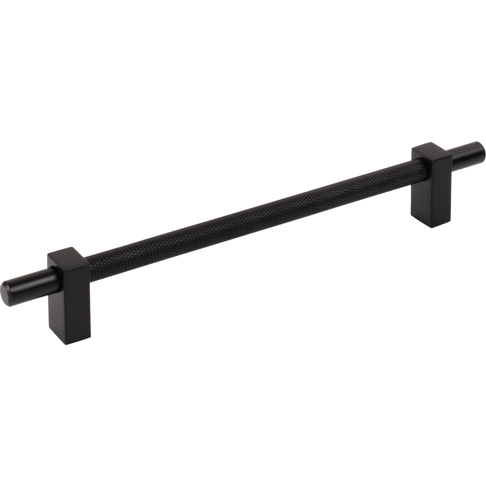 Jeffrey Alexander Larkin Knurled Center Cabinet Bar Pull Matte Black / 192 mm