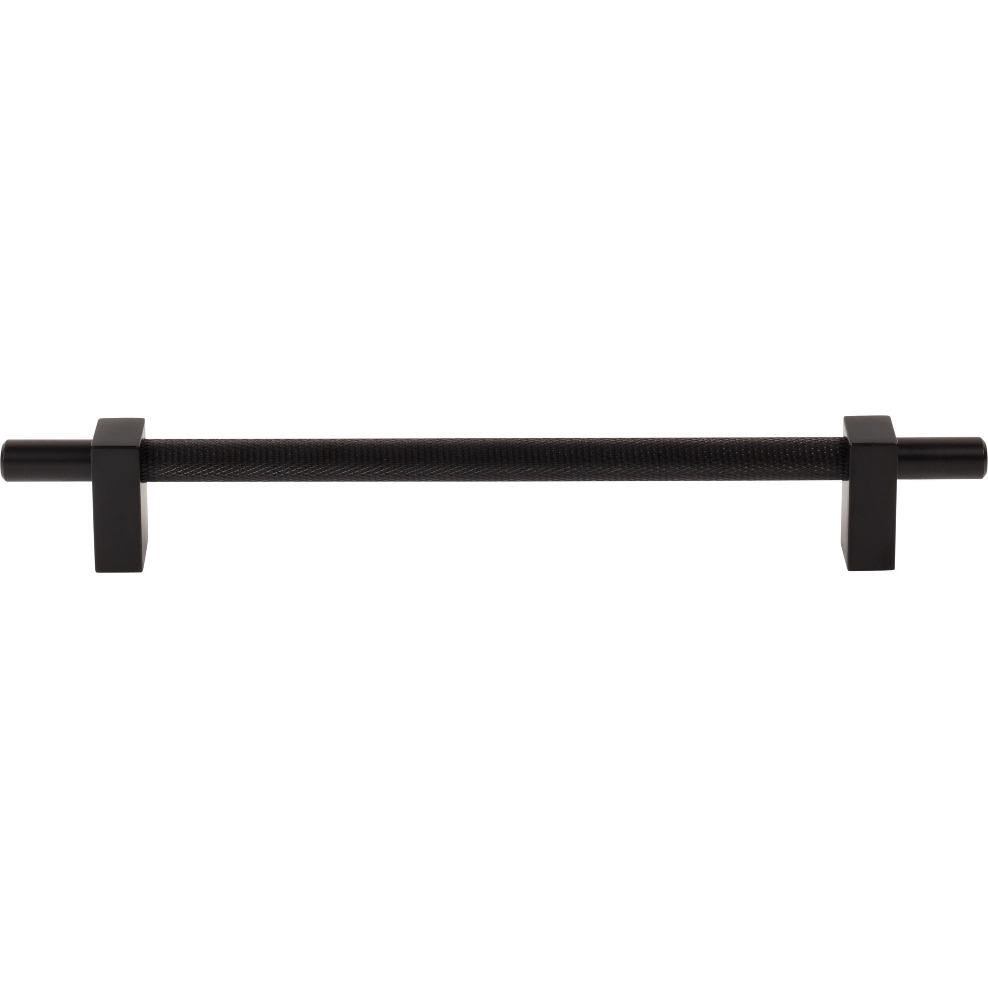 Jeffrey Alexander Larkin Knurled Center Cabinet Bar Pull Matte Black / 192 mm