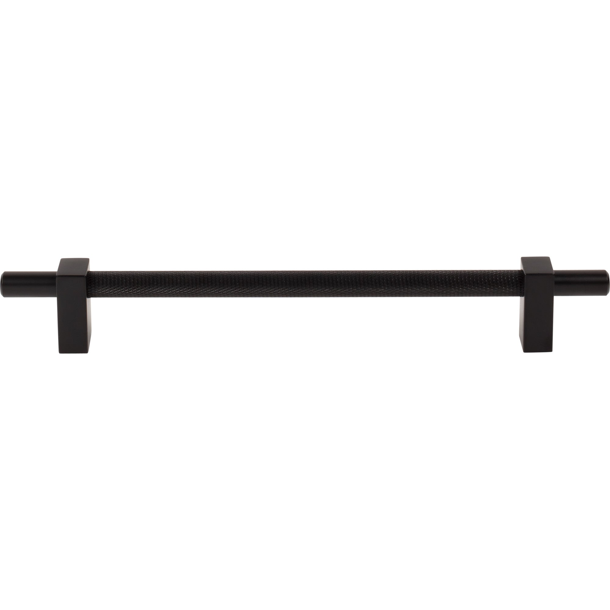 Jeffrey Alexander Larkin Knurled Center Cabinet Bar Pull Matte Black / 192 mm