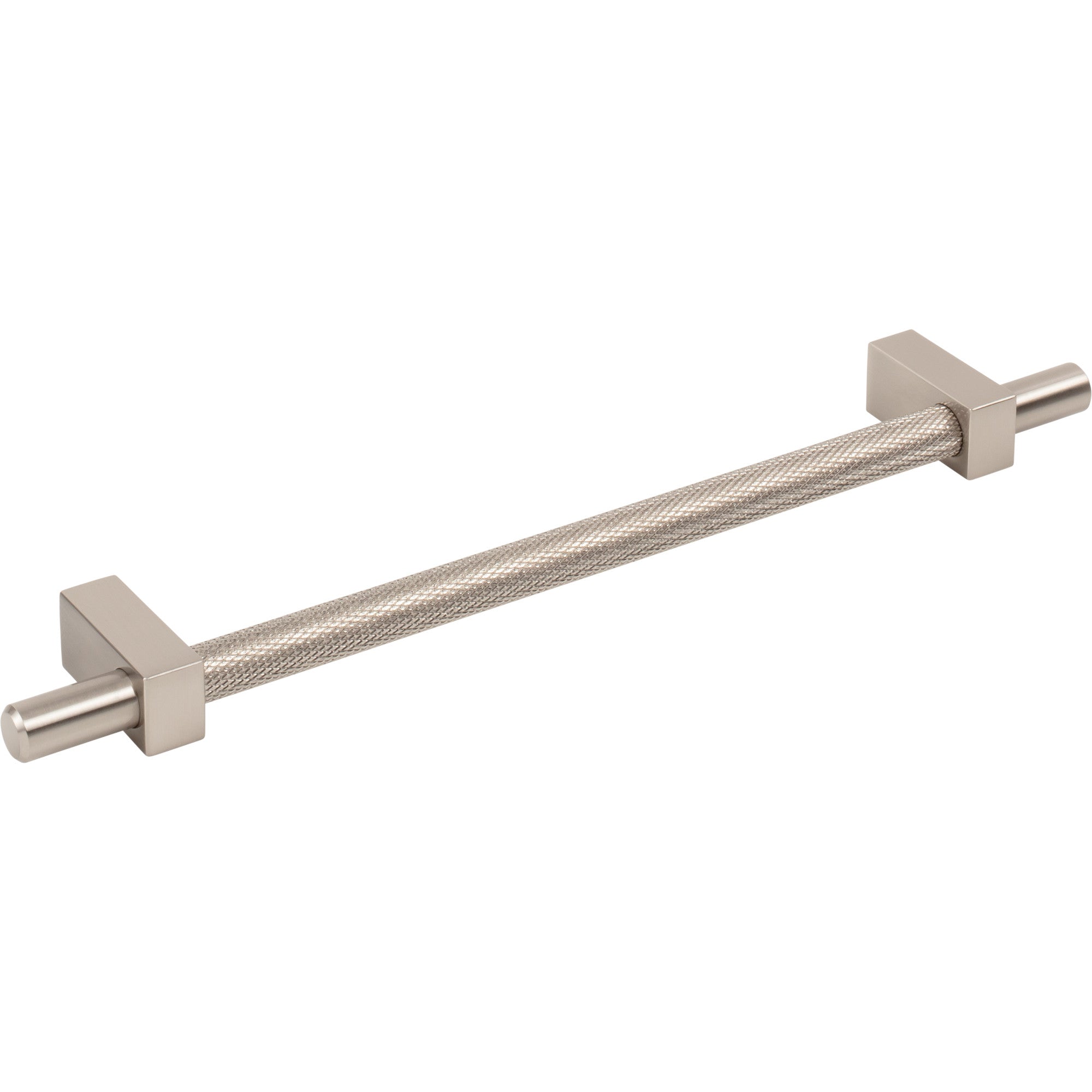 Jeffrey Alexander Larkin Knurled Center Cabinet Bar Pull Satin Nickel / 192 mm