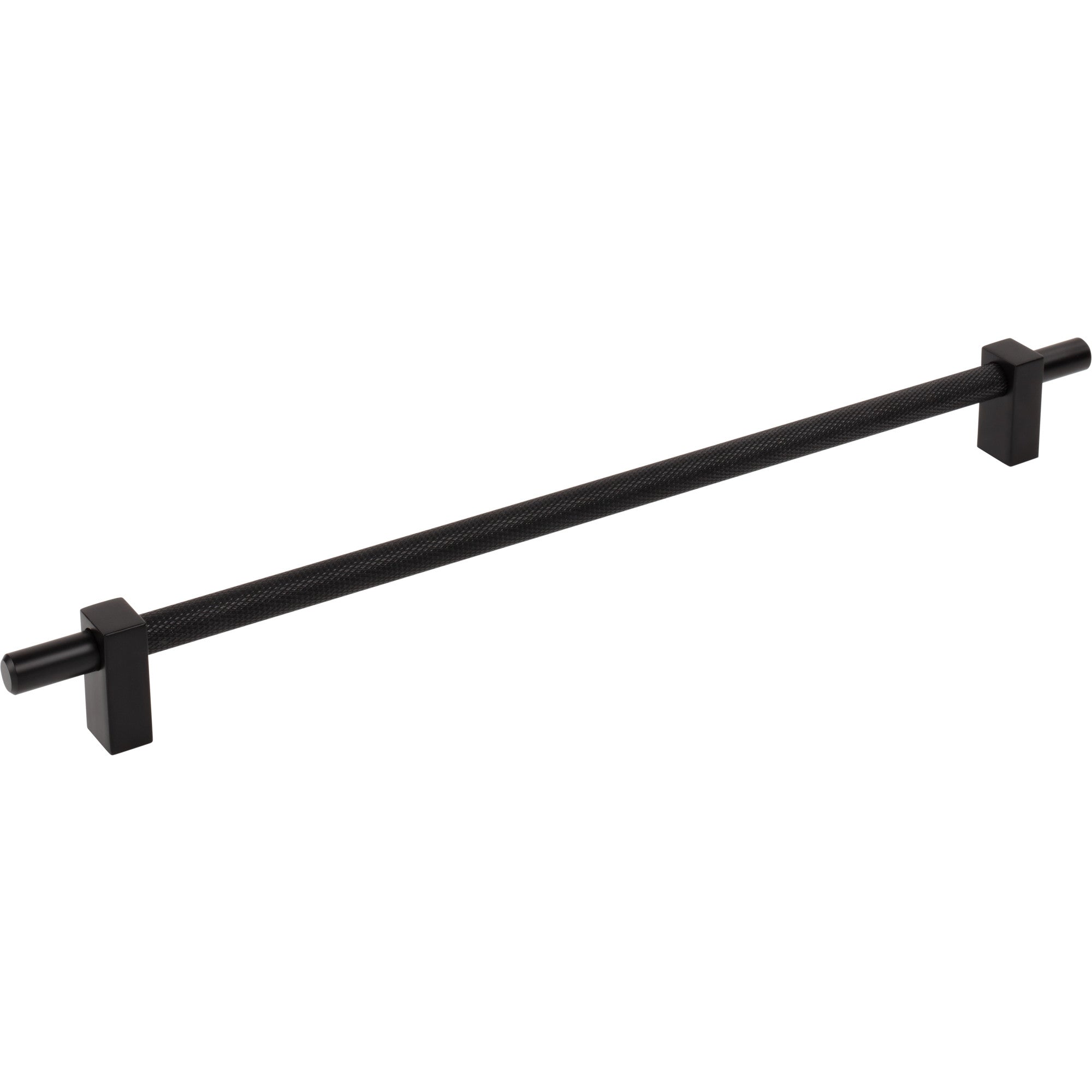 Jeffrey Alexander Larkin Knurled Center Cabinet Bar Pull Matte Black / 305 mm
