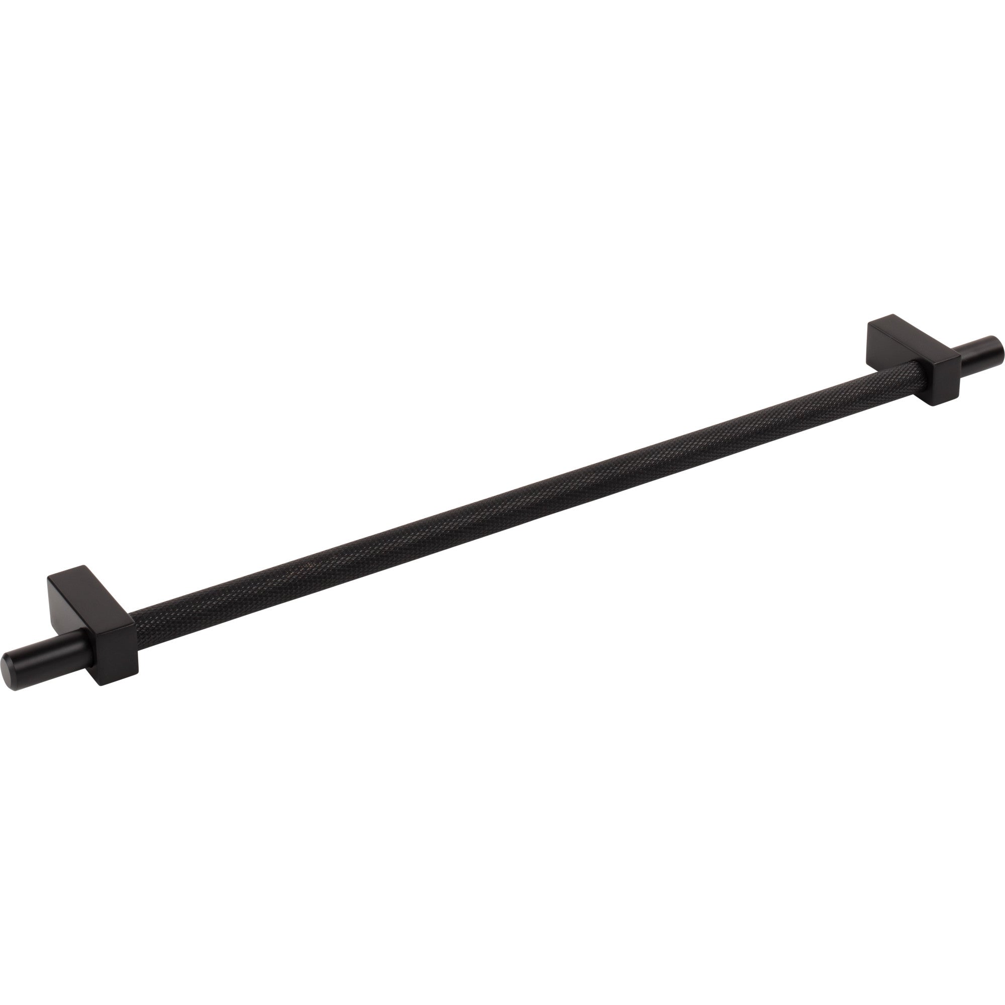 Jeffrey Alexander Larkin Knurled Center Cabinet Bar Pull Matte Black / 305 mm
