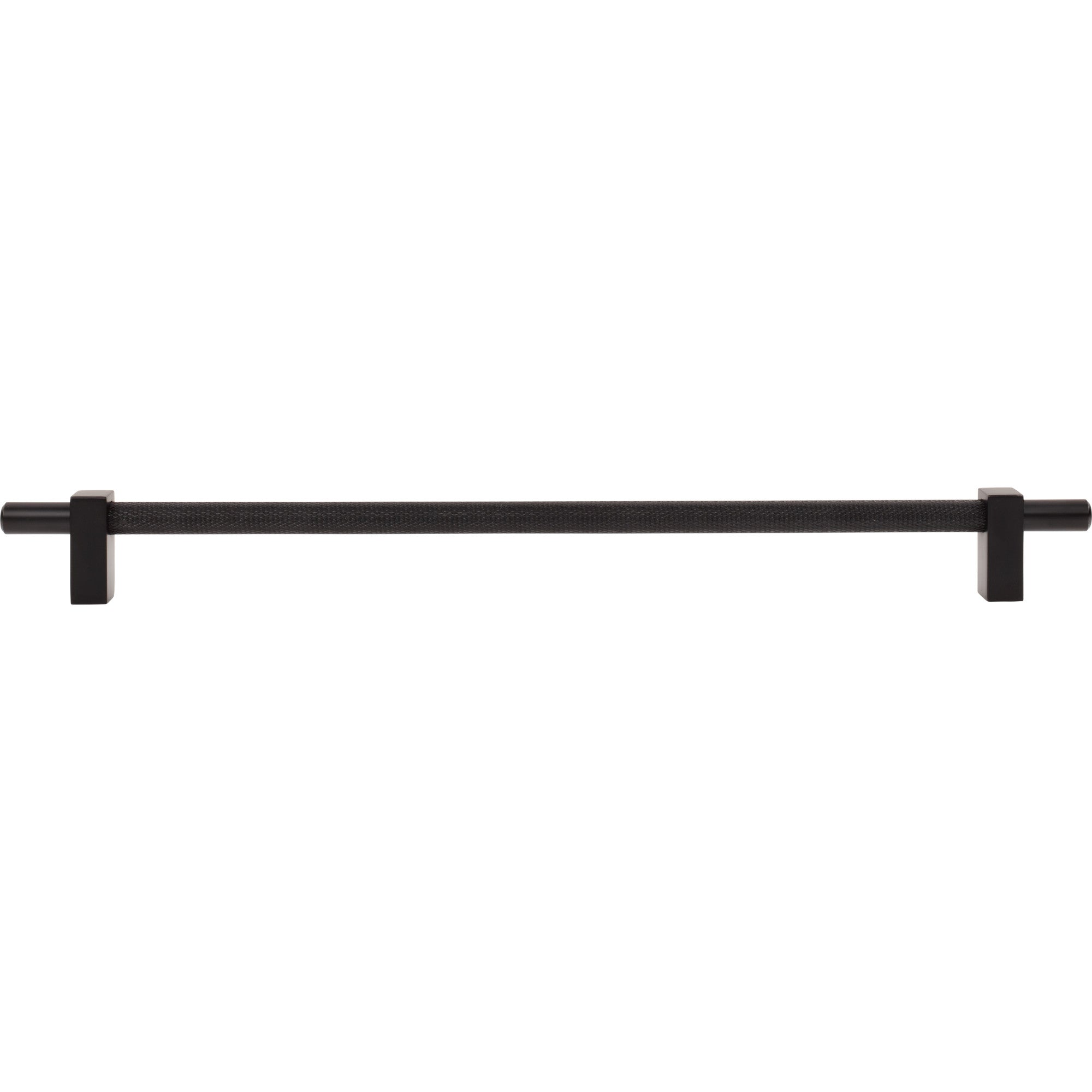 Jeffrey Alexander Larkin Knurled Center Cabinet Bar Pull Matte Black / 305 mm