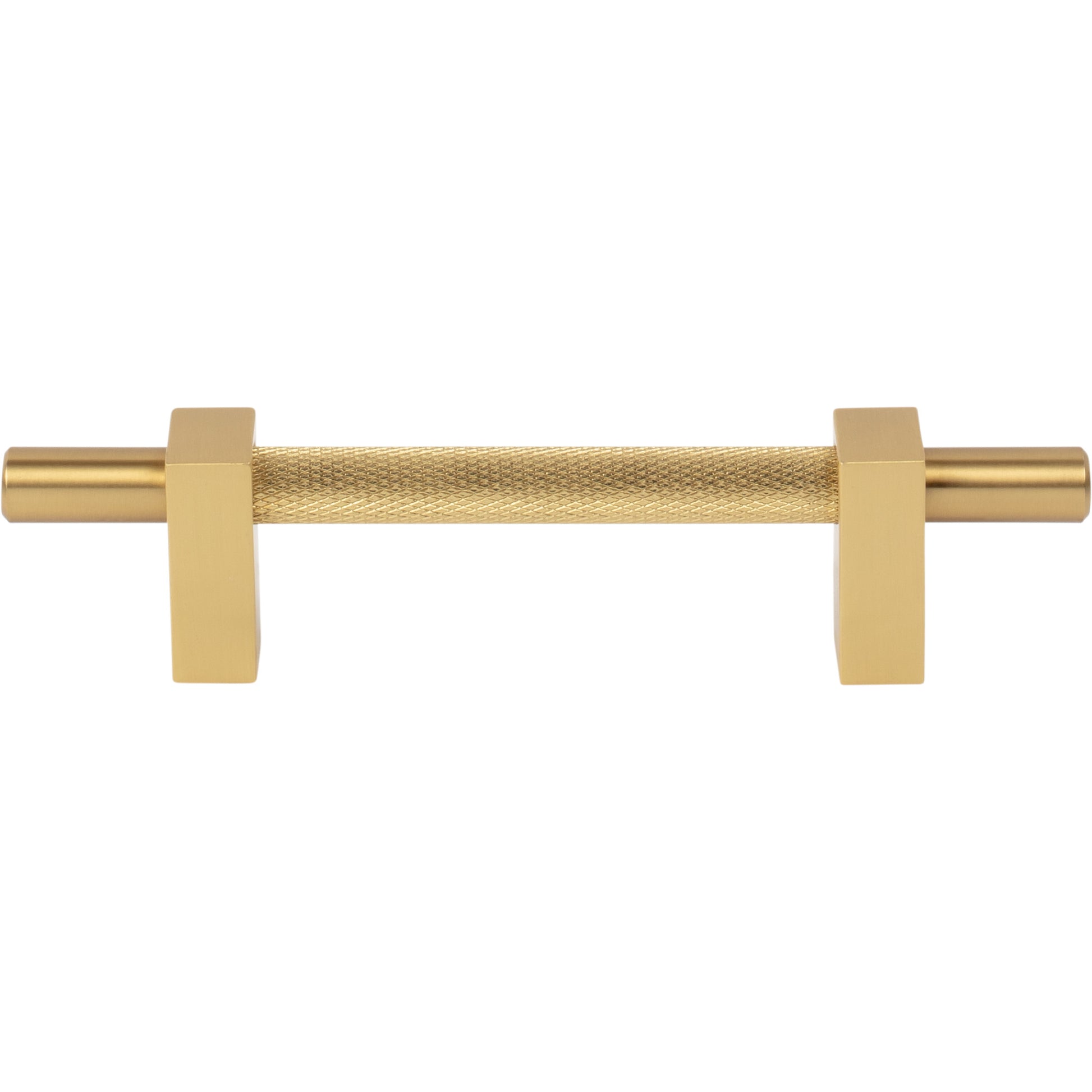 Jeffrey Alexander Larkin Knurled Center Cabinet Bar Pull Brushed Gold / 96 mm