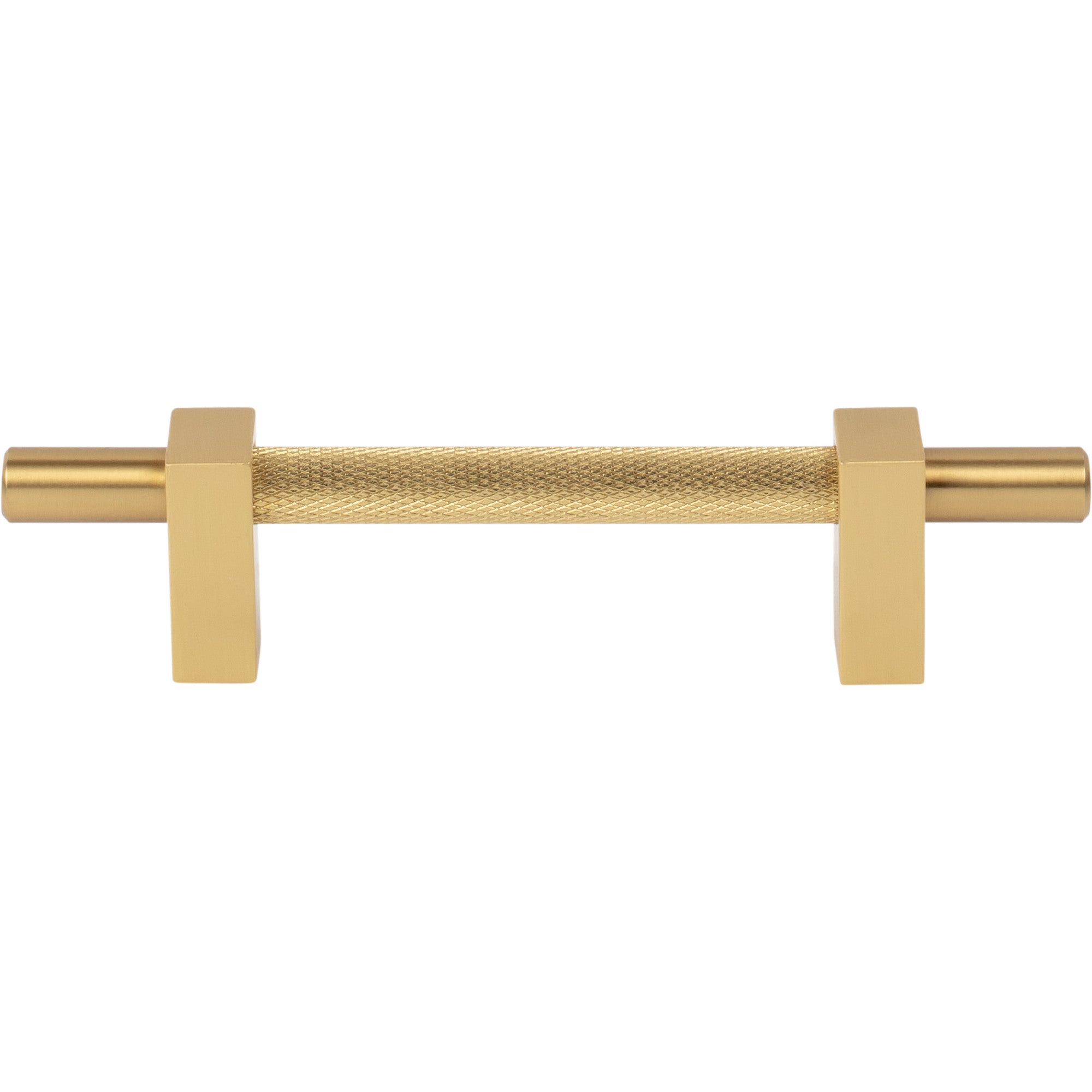 Jeffrey Alexander Larkin Knurled Center Cabinet Bar Pull Brushed Gold / 96 mm