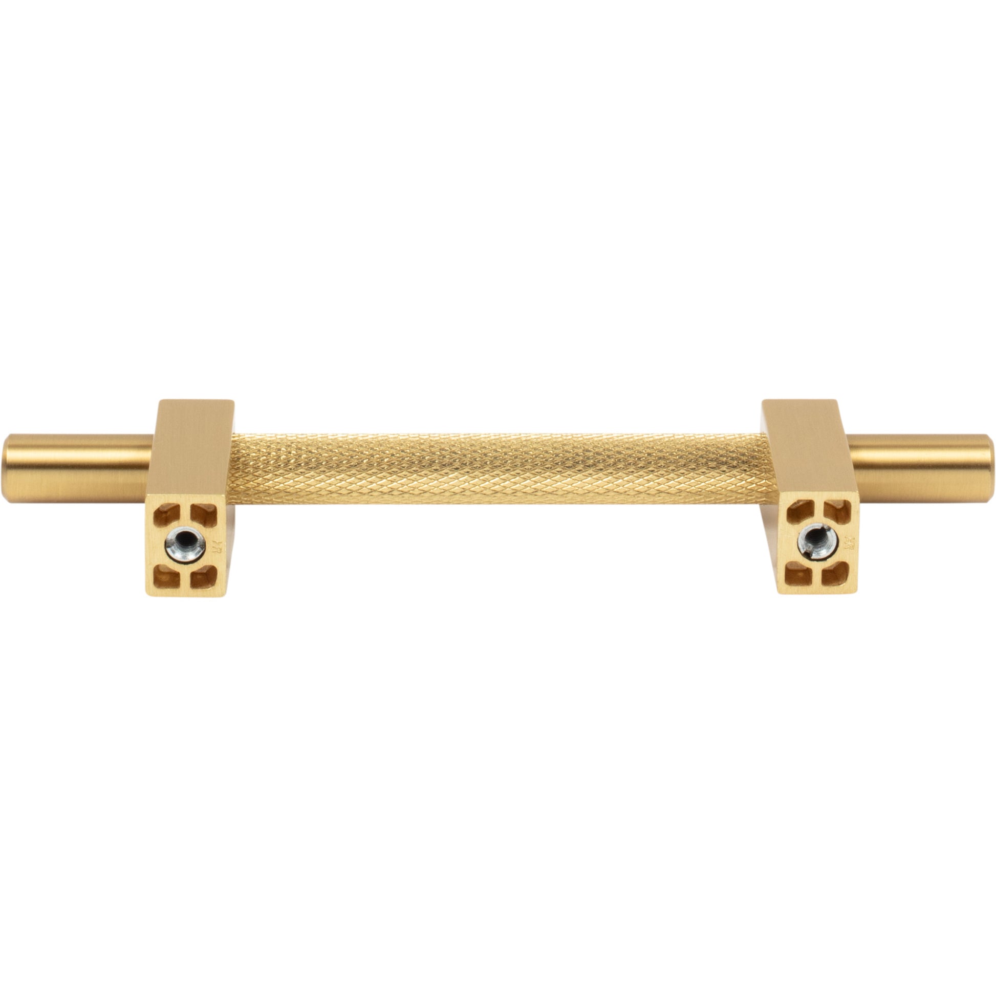 Jeffrey Alexander Larkin Knurled Center Cabinet Bar Pull Brushed Gold / 96 mm