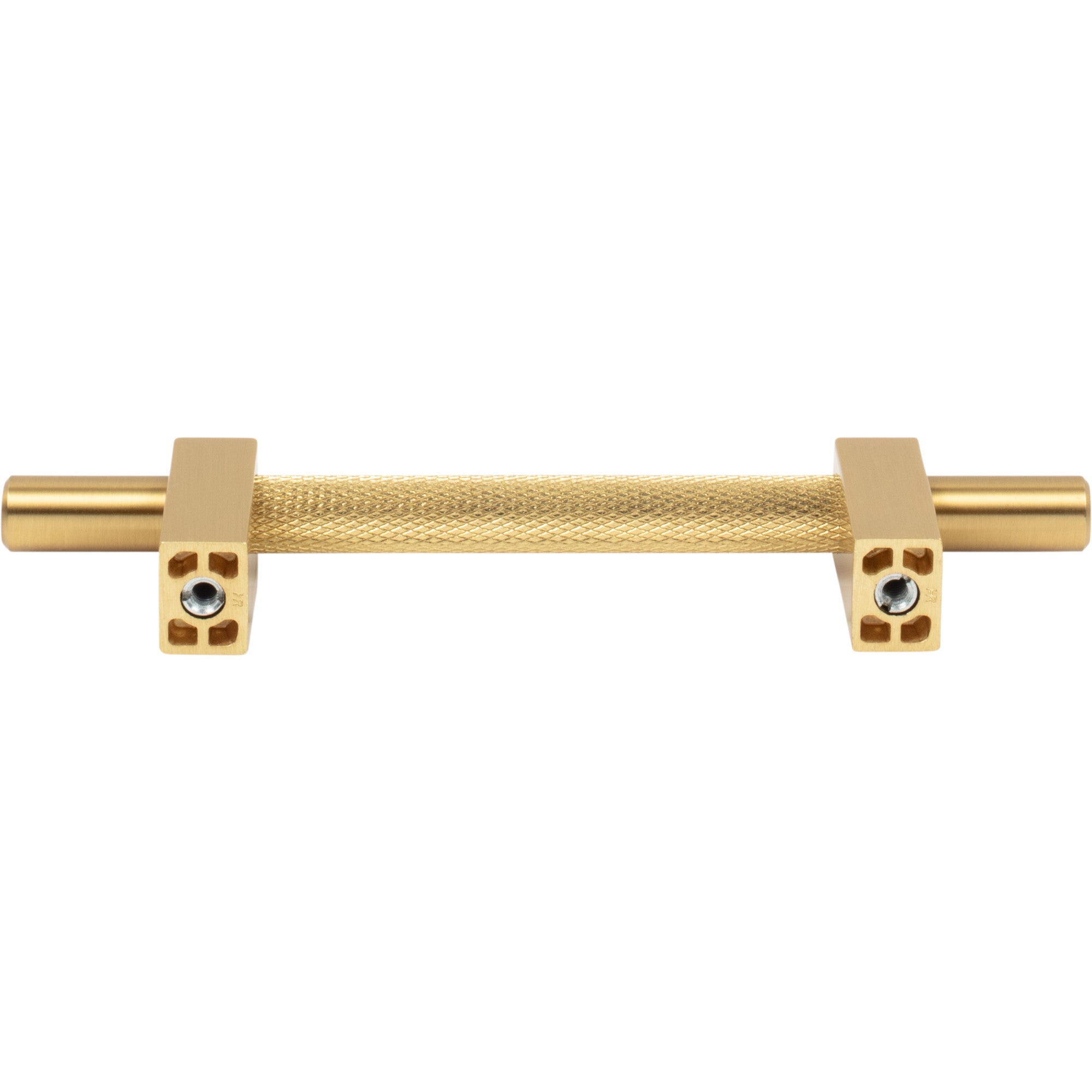 Jeffrey Alexander Larkin Knurled Center Cabinet Bar Pull Brushed Gold / 96 mm