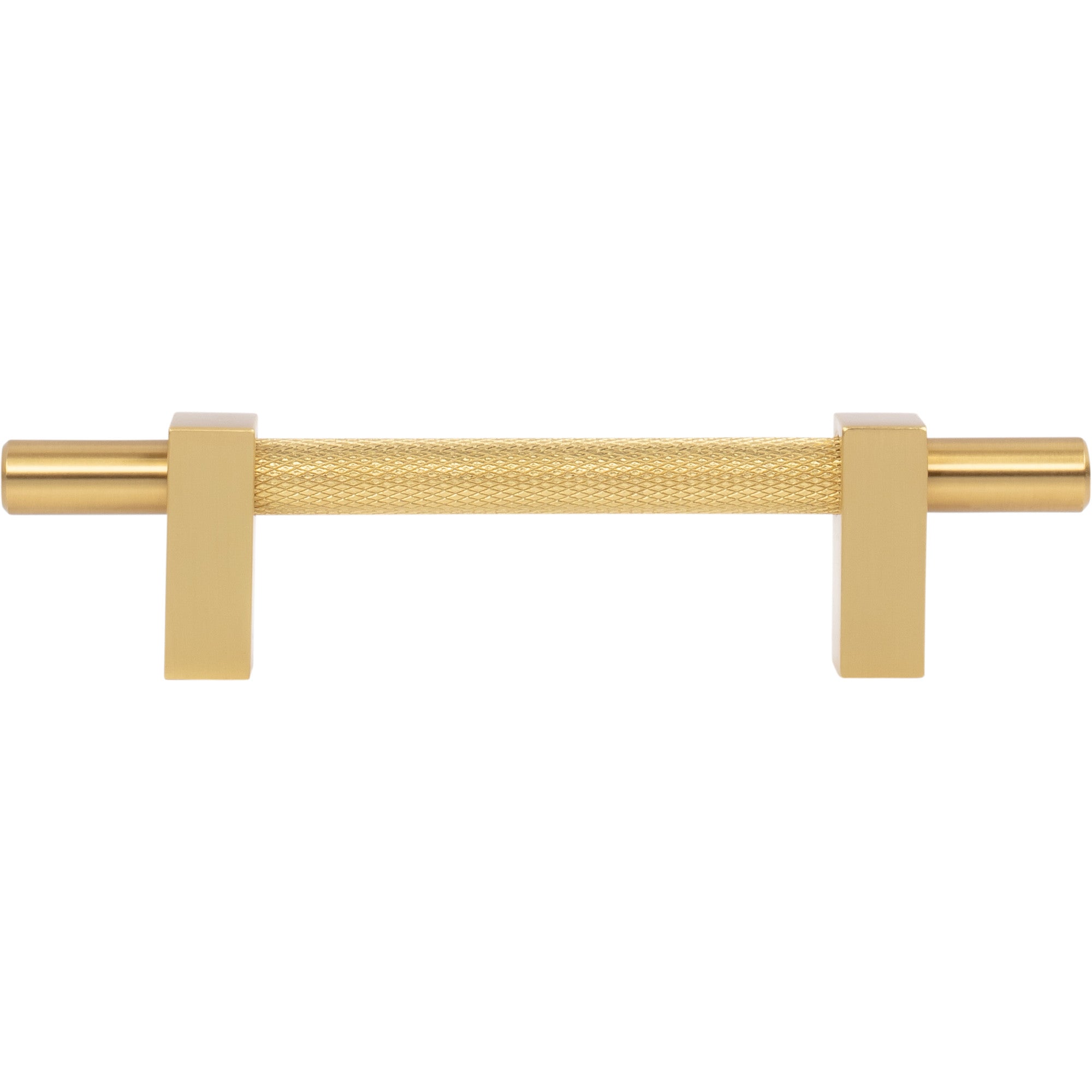 Jeffrey Alexander Larkin Knurled Center Cabinet Bar Pull Brushed Gold / 96 mm