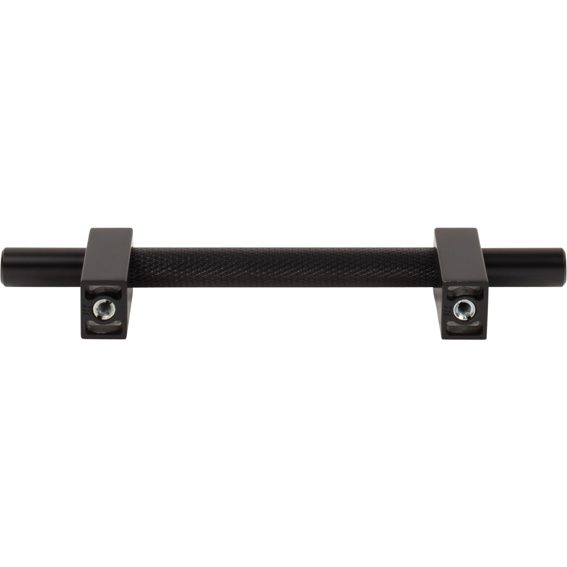 Jeffrey Alexander Larkin Knurled Center Cabinet Bar Pull Matte Black / 96 mm