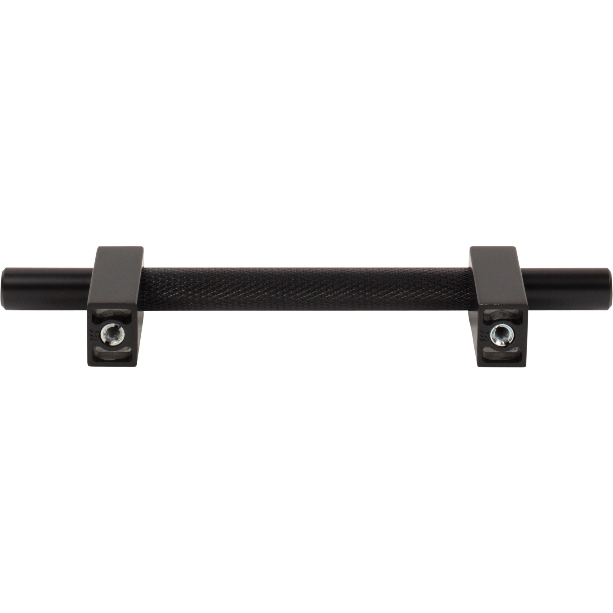 Jeffrey Alexander Larkin Knurled Center Cabinet Bar Pull Matte Black / 96 mm