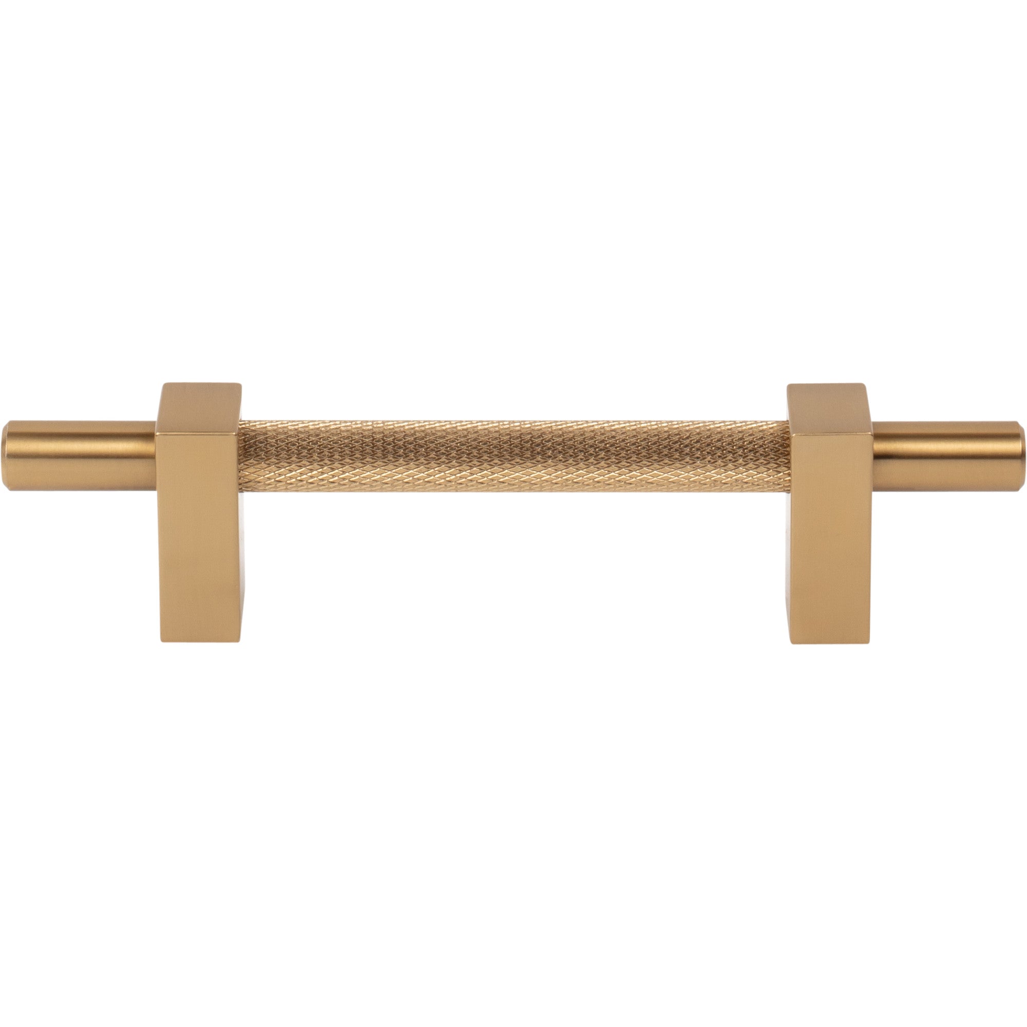 Jeffrey Alexander Larkin Knurled Center Cabinet Bar Pull Satin Bronze / 96 mm