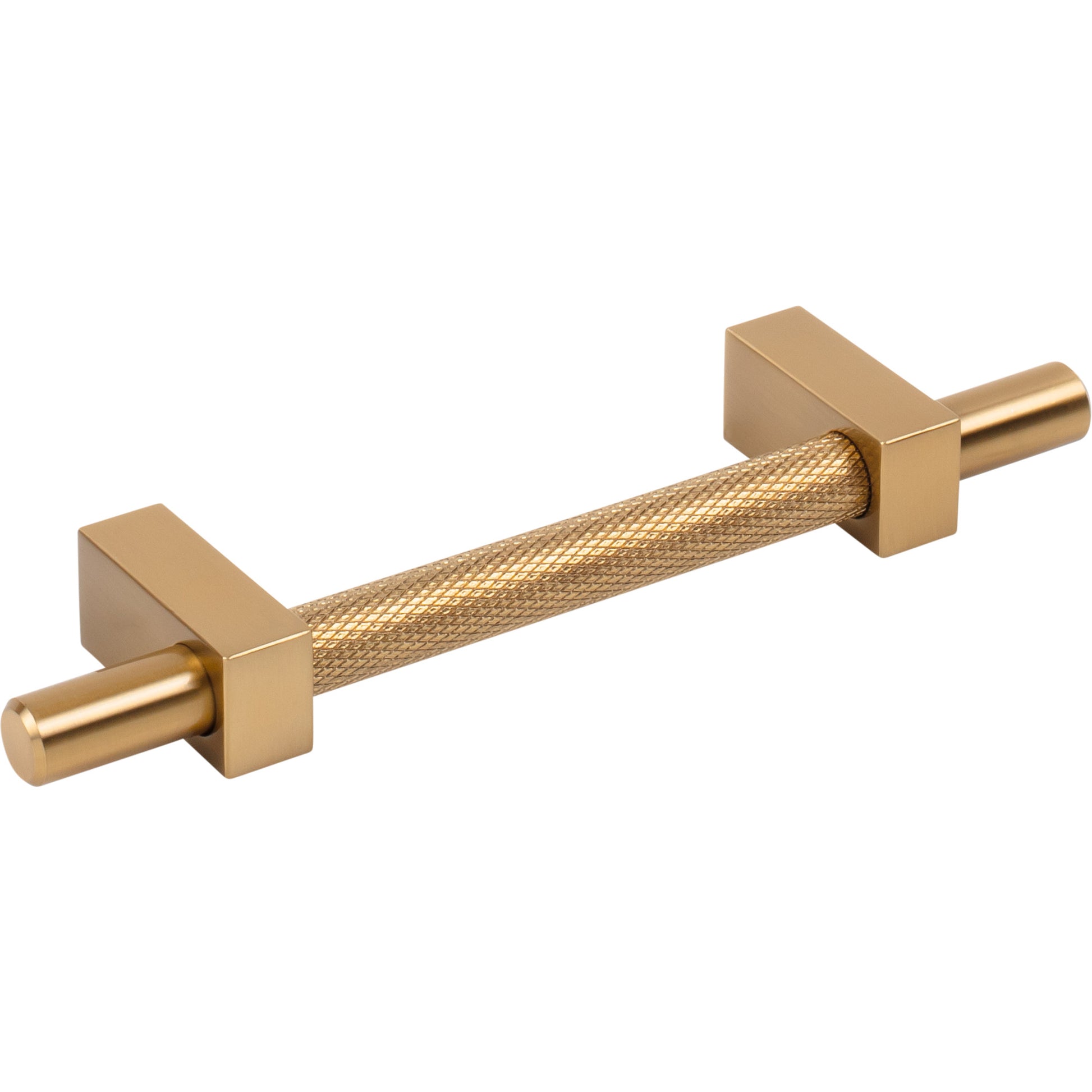 Jeffrey Alexander Larkin Knurled Center Cabinet Bar Pull Satin Bronze / 96 mm