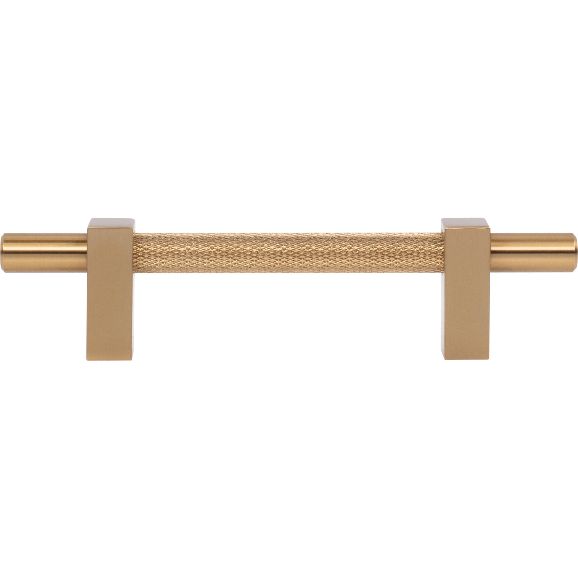 Jeffrey Alexander Larkin Knurled Center Cabinet Bar Pull Satin Bronze / 96 mm