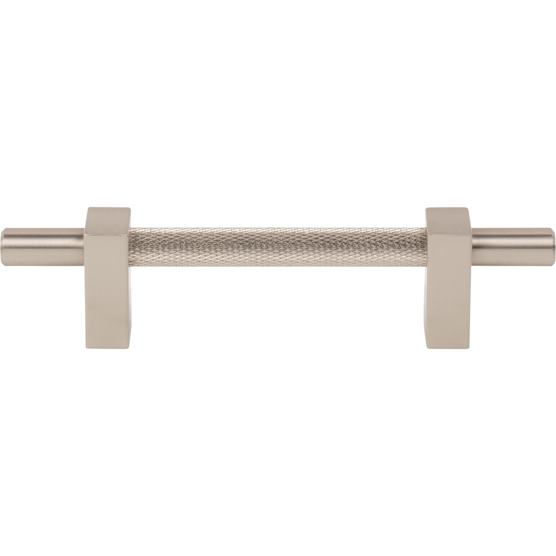 Jeffrey Alexander Larkin Knurled Center Cabinet Bar Pull Satin Nickel / 96 mm