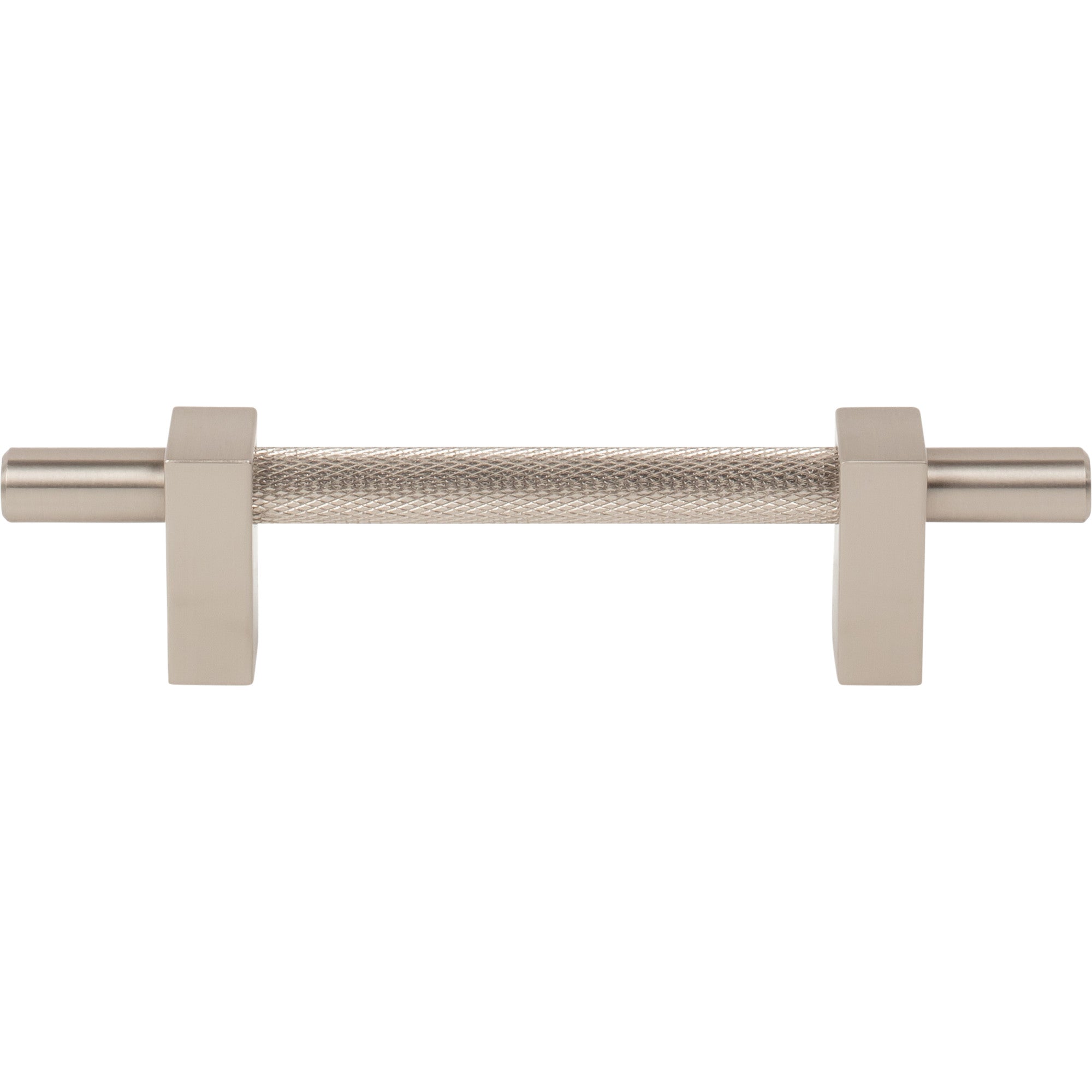 Jeffrey Alexander Larkin Knurled Center Cabinet Bar Pull Satin Nickel / 96 mm