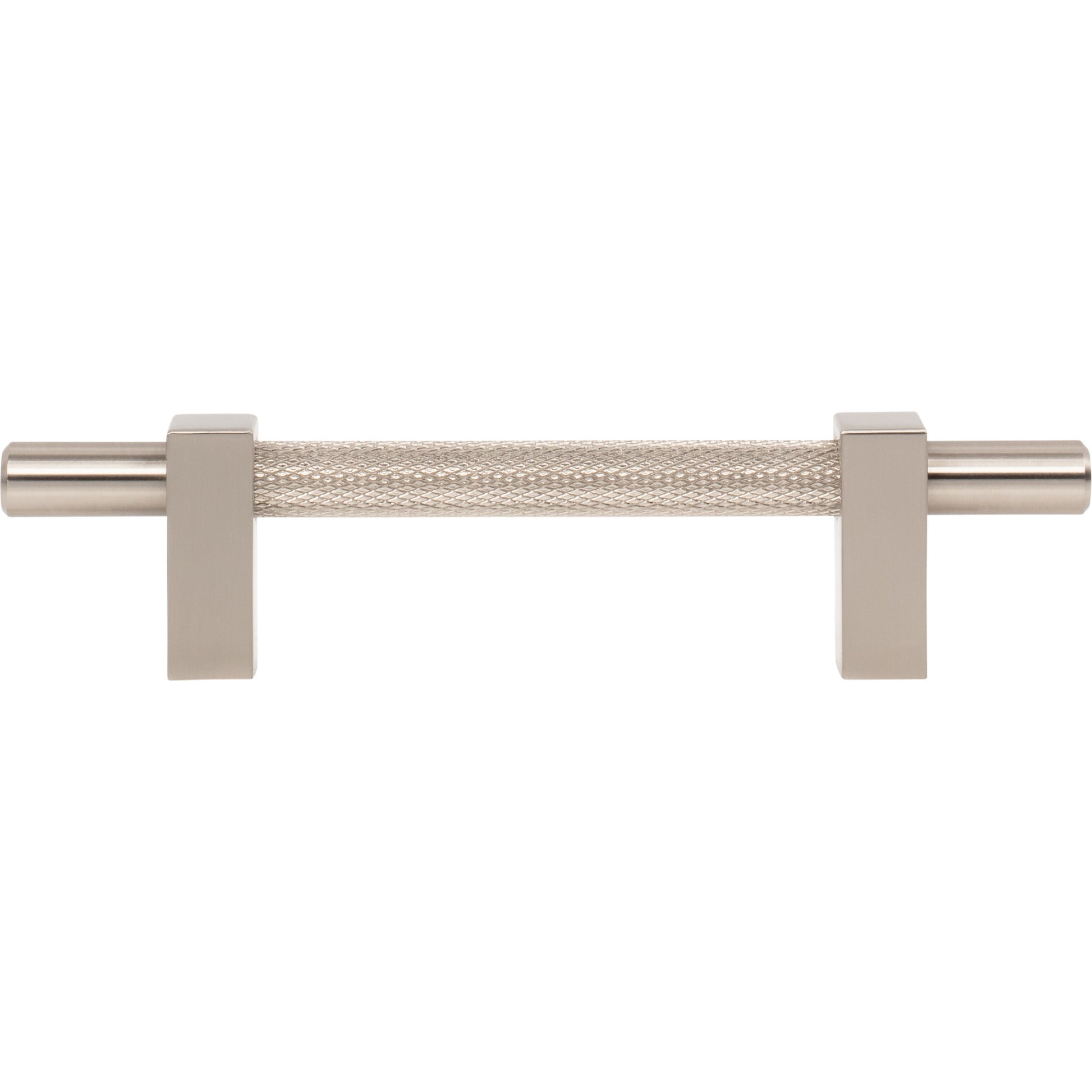 Jeffrey Alexander Larkin Knurled Center Cabinet Bar Pull Satin Nickel / 96 mm