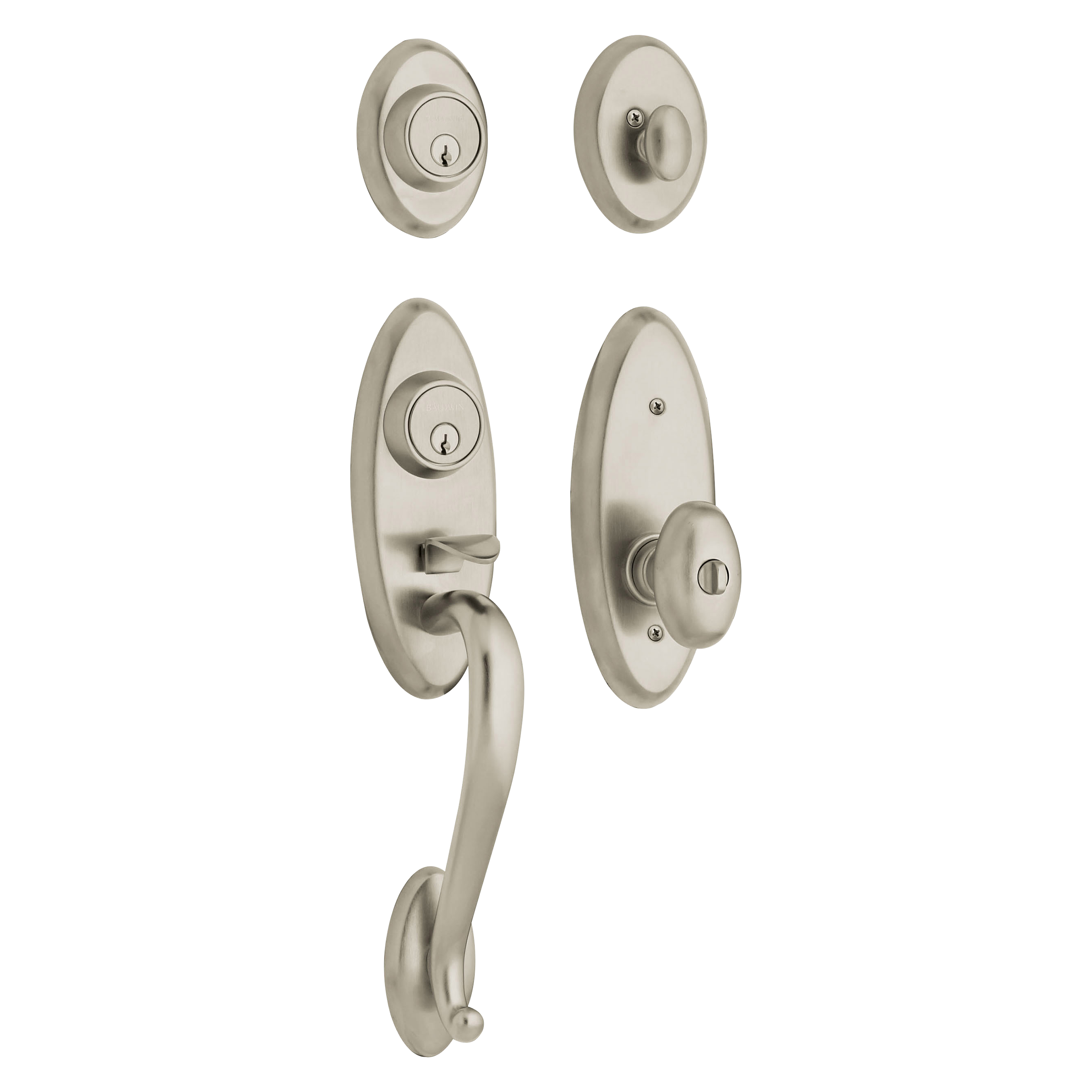 Baldwin Landon 2-Point Lock Single Cylinder Handleset with 5225 Egg Knob