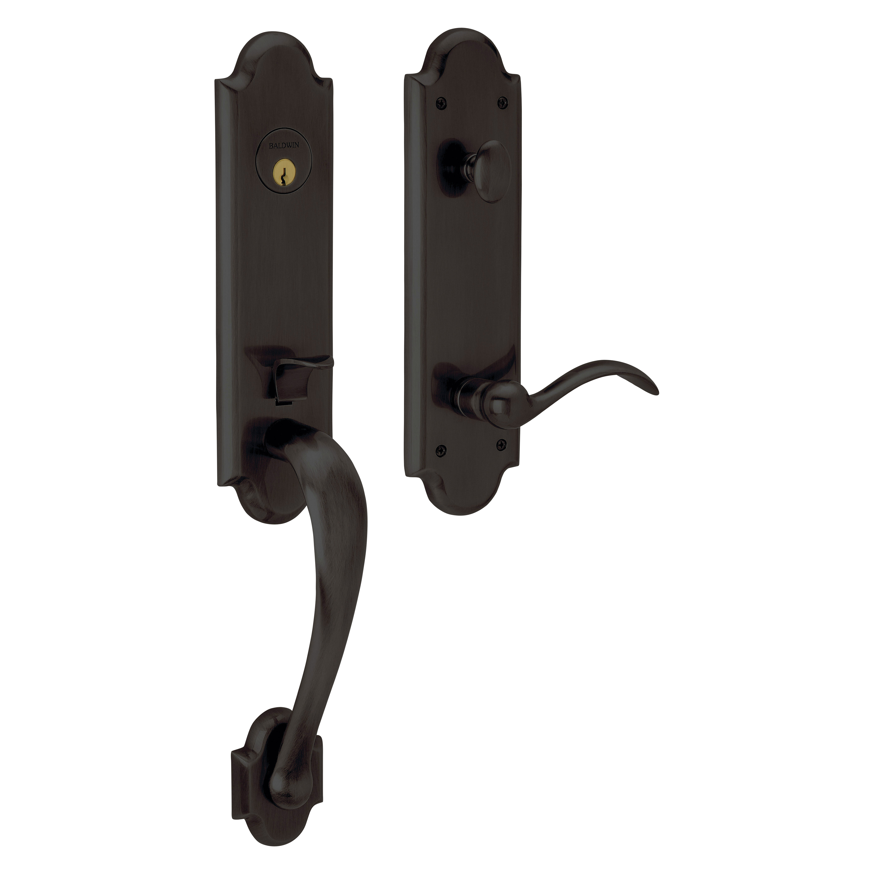 Baldwin Boulder Single Cylinder Handleset with 5452V Beavertail Lever