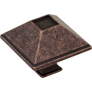 Jeffrey Alexander Tahoe Square Cabinet Knob Distressed Oil Rubbed Bronze / 1-1/2"